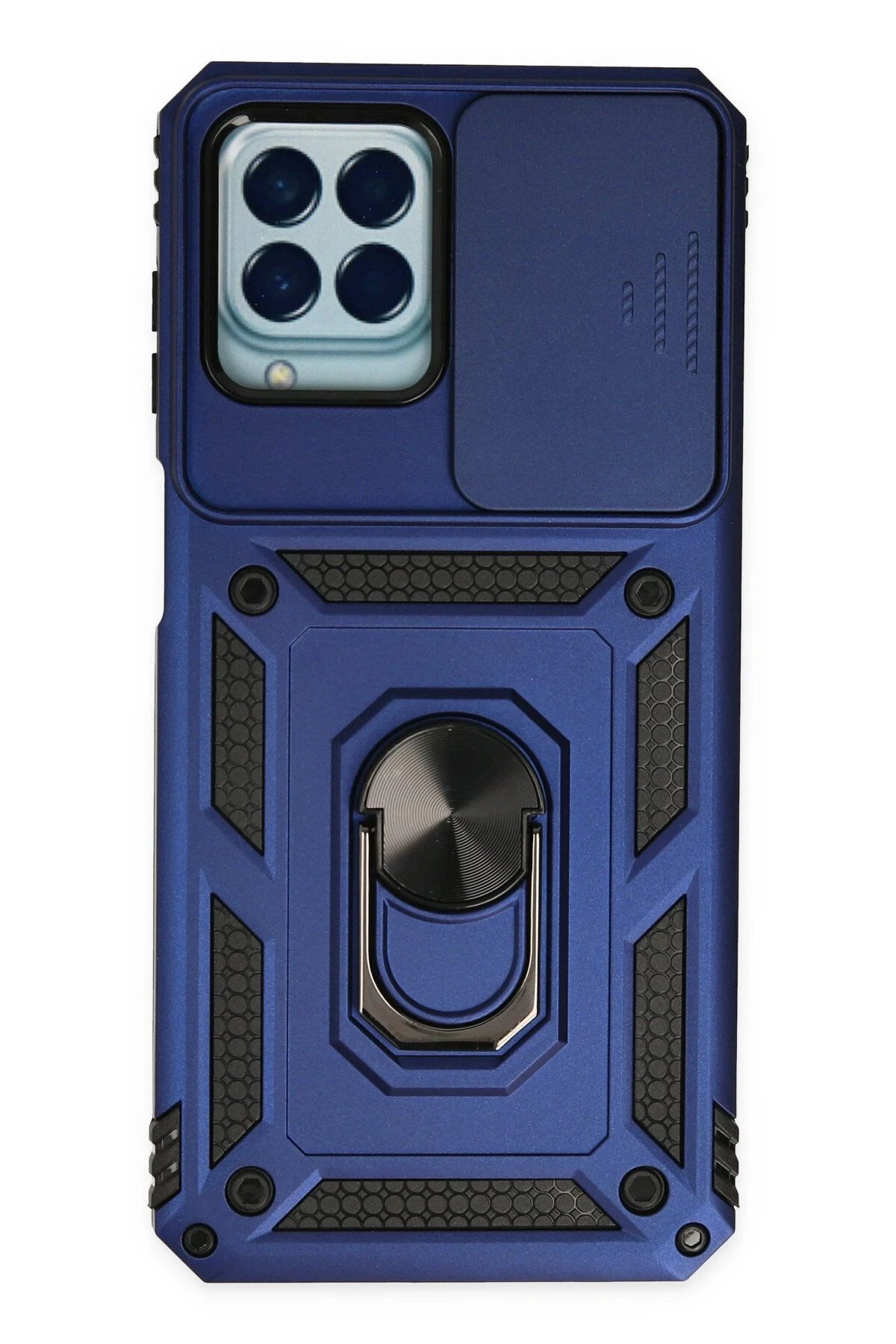 Samsung Galaxy M33 Kılıf Pars Lens Yüzüklü Silikon - Lacivert-(5796)