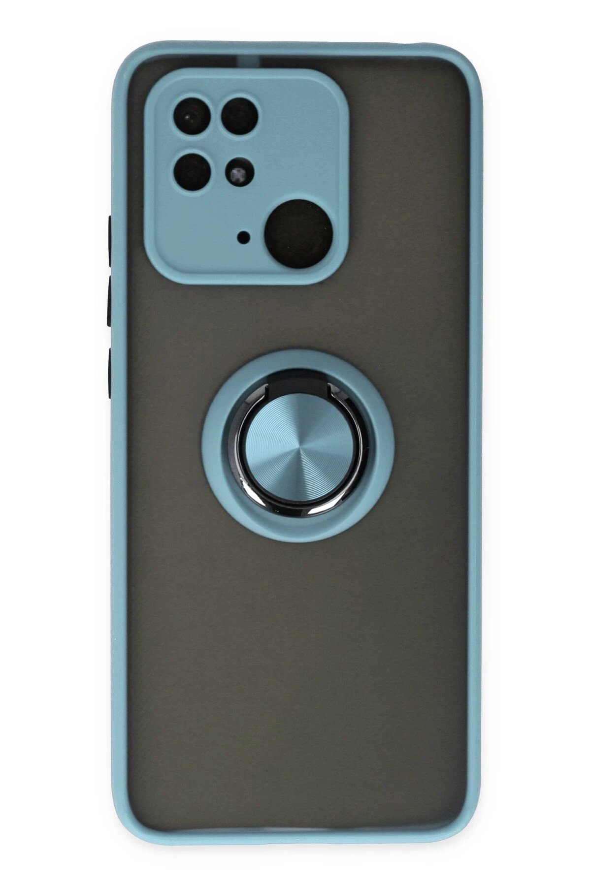 Xiaomi Redmi 10C Kılıf Montreal Yüzüklü Silikon Kapak - Buz Mavi-(5796)