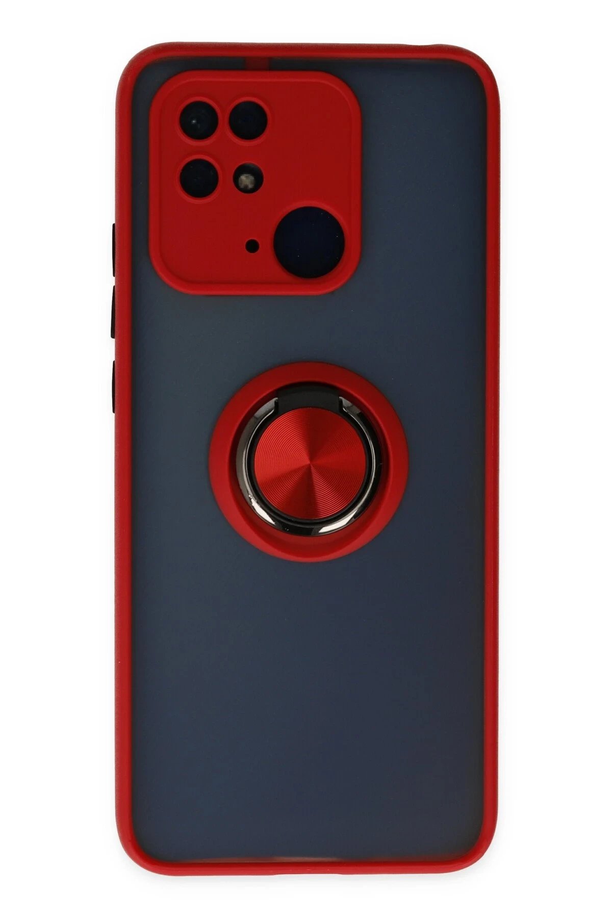 Xiaomi Redmi 10C Kılıf Montreal Yüzüklü Silikon Kapak - Kırmızı-(5796)