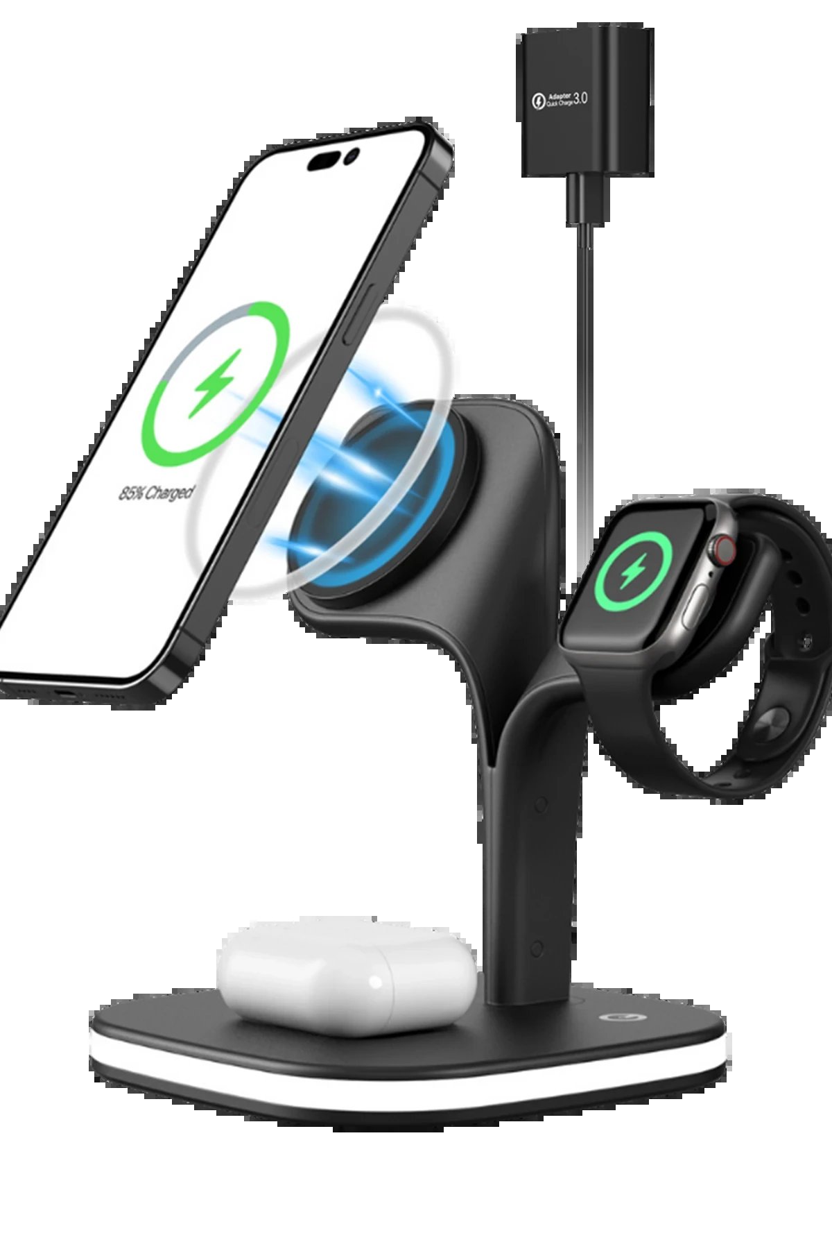 YM-UD22 Kablosuz Şarj Masaüstü Set - Siyah-(5796)