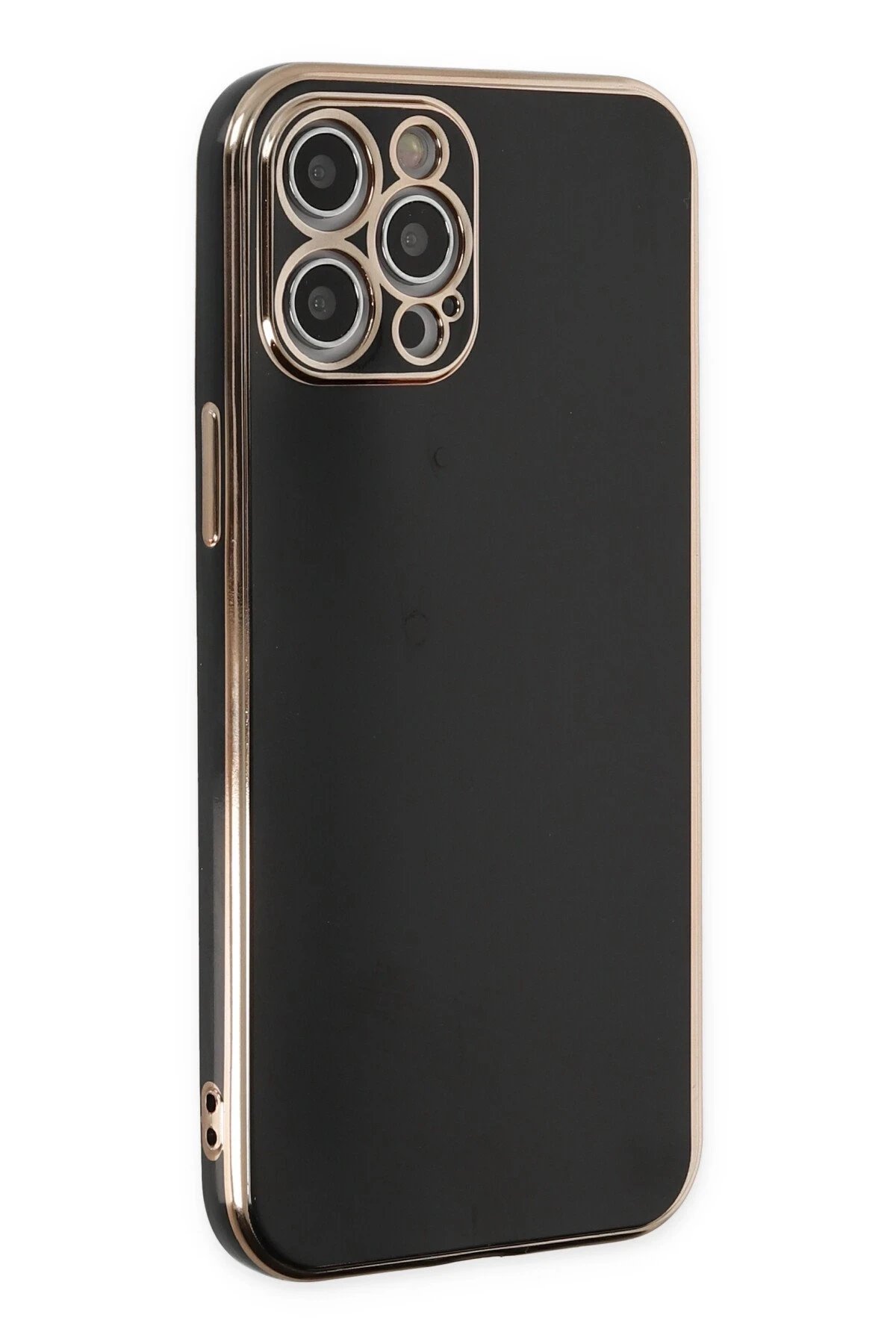 iPhone 12 Pro Max Kılıf Volet Silikon - Siyah-(5796)