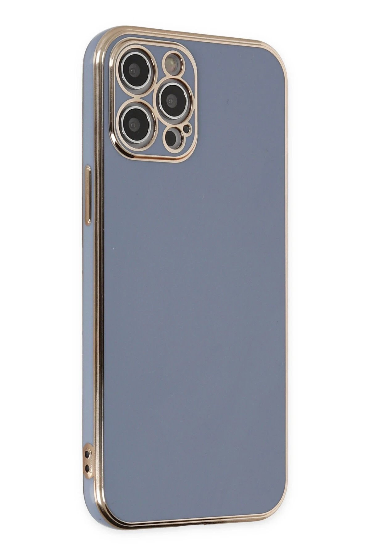 iPhone 12 Pro Max Kılıf Volet Silikon - Mavi-(5796)