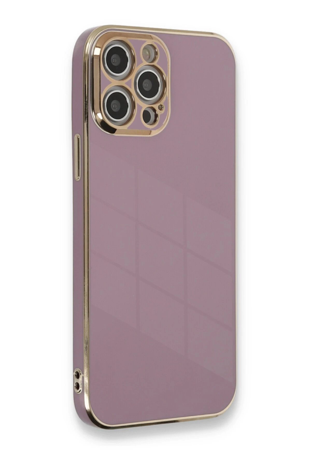 iPhone 12 Pro Max Kılıf Volet Silikon - Mor-(5796)