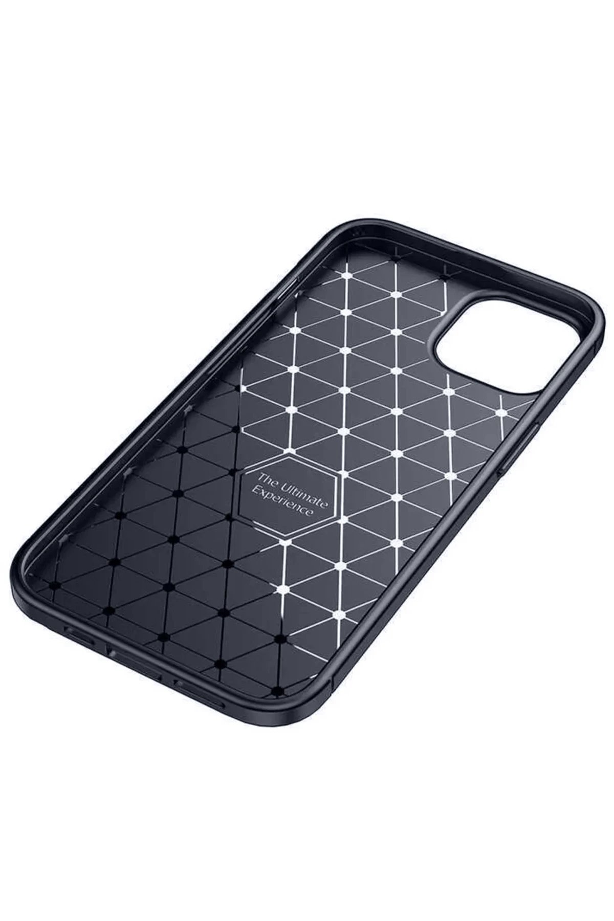 iPhone 14 Kılıf Auto Focus Karbon Kapak - Lacivert-(5796)