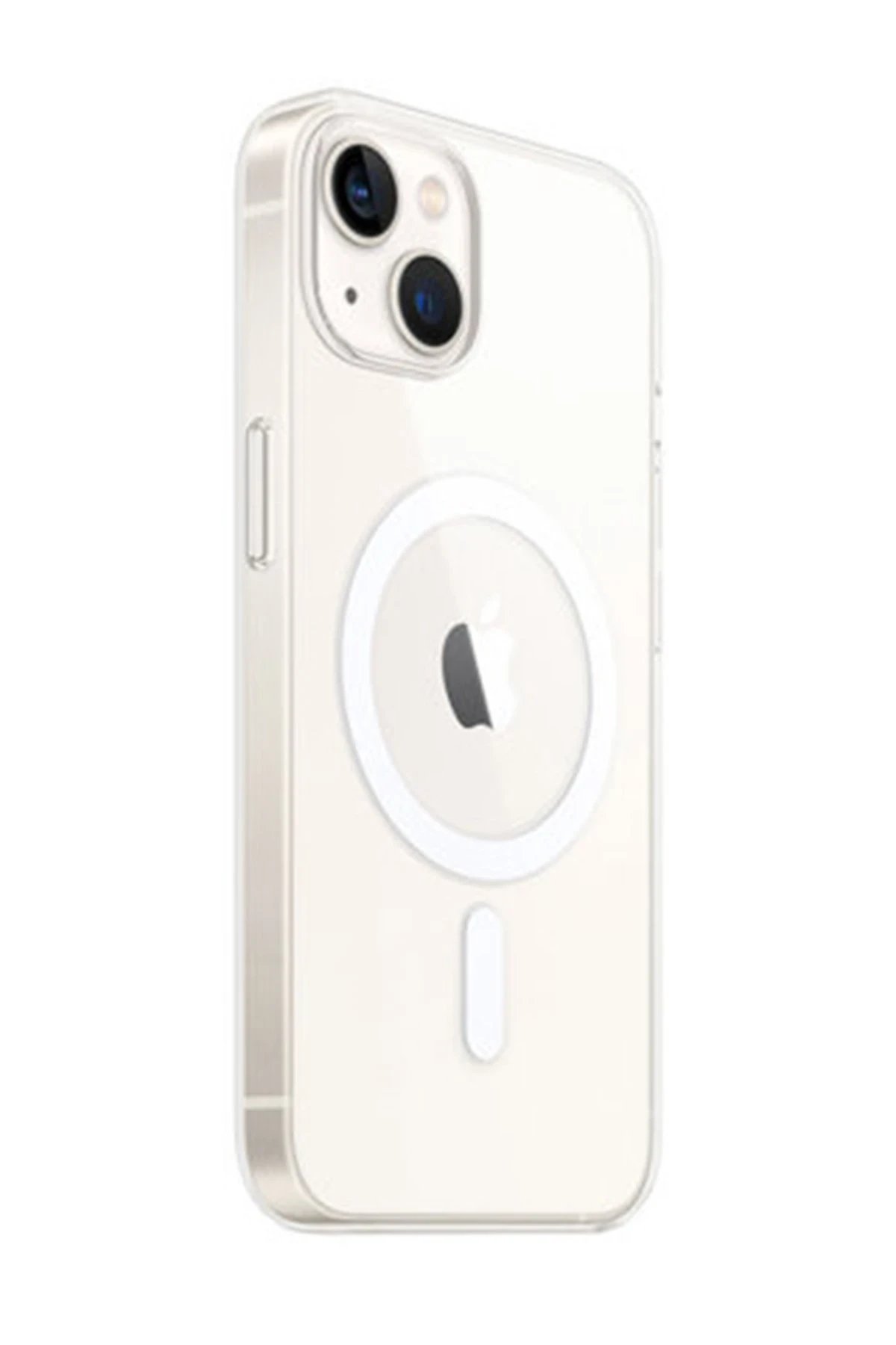 iPhone 14 Plus Kılıf Magneticsafe Şeffaf Silikon - Şeffaf-(5796)