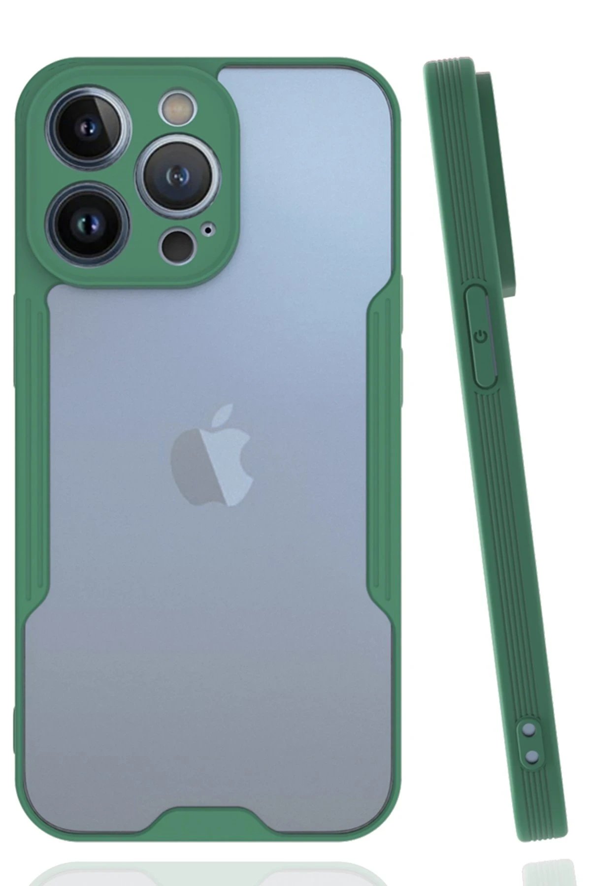 iPhone 14 Pro Max Kılıf Platin Silikon - Yeşil-(5796)