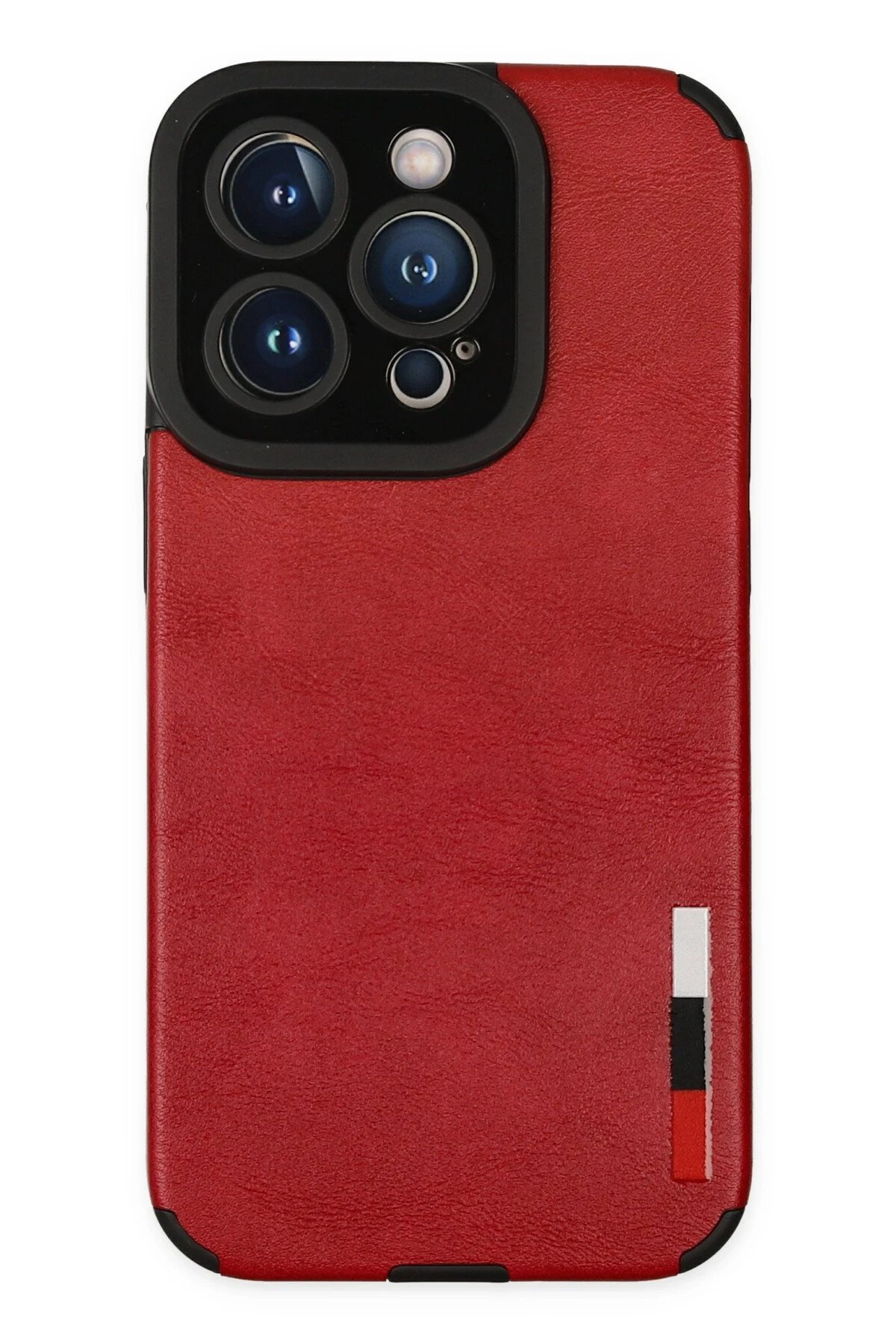 iPhone 14 Pro Kılıf Loop Deri Silikon - Kırmızı-(5796)