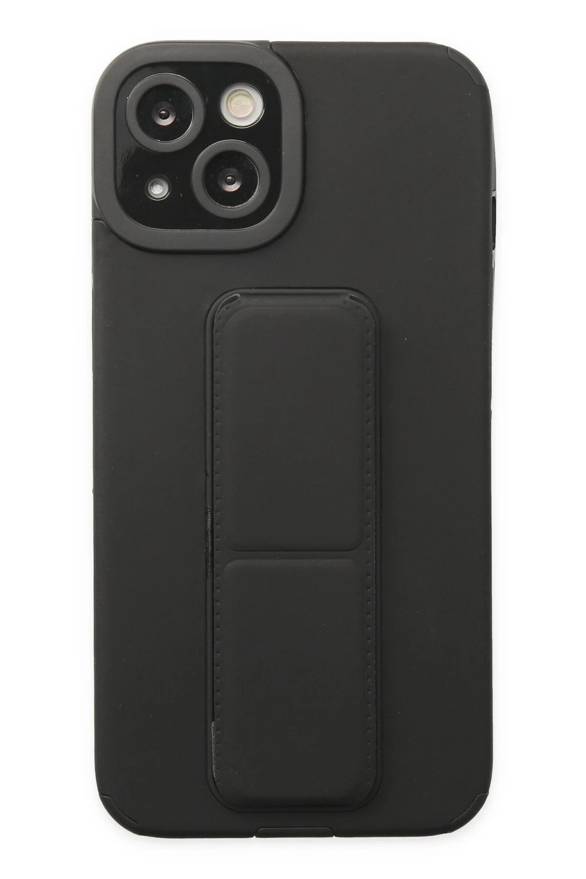 iPhone 14 Plus Kılıf Mega Standlı Silikon - Siyah-(5796)