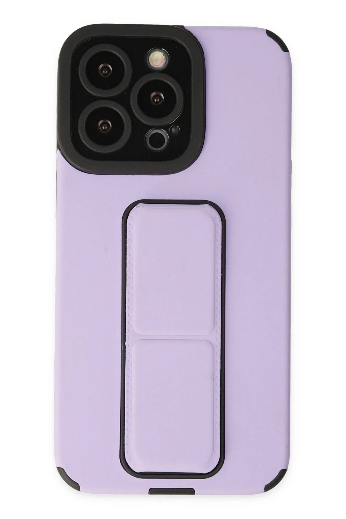 iPhone 14 Pro Max Kılıf Mega Standlı Silikon - Lila-(5796)