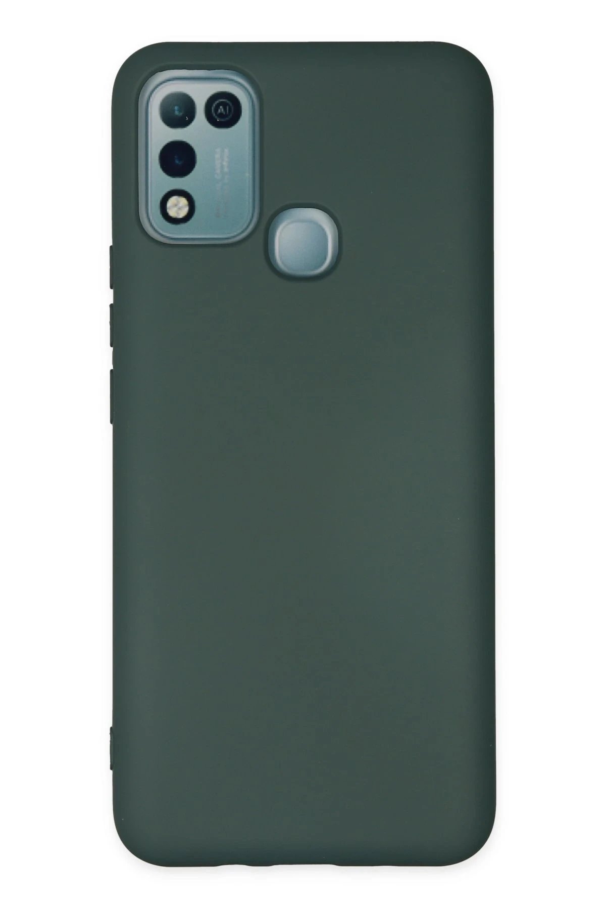 İnfinix Hot 10 Play Kılıf Nano içi Kadife Silikon - Koyu Yeşil-(5796)