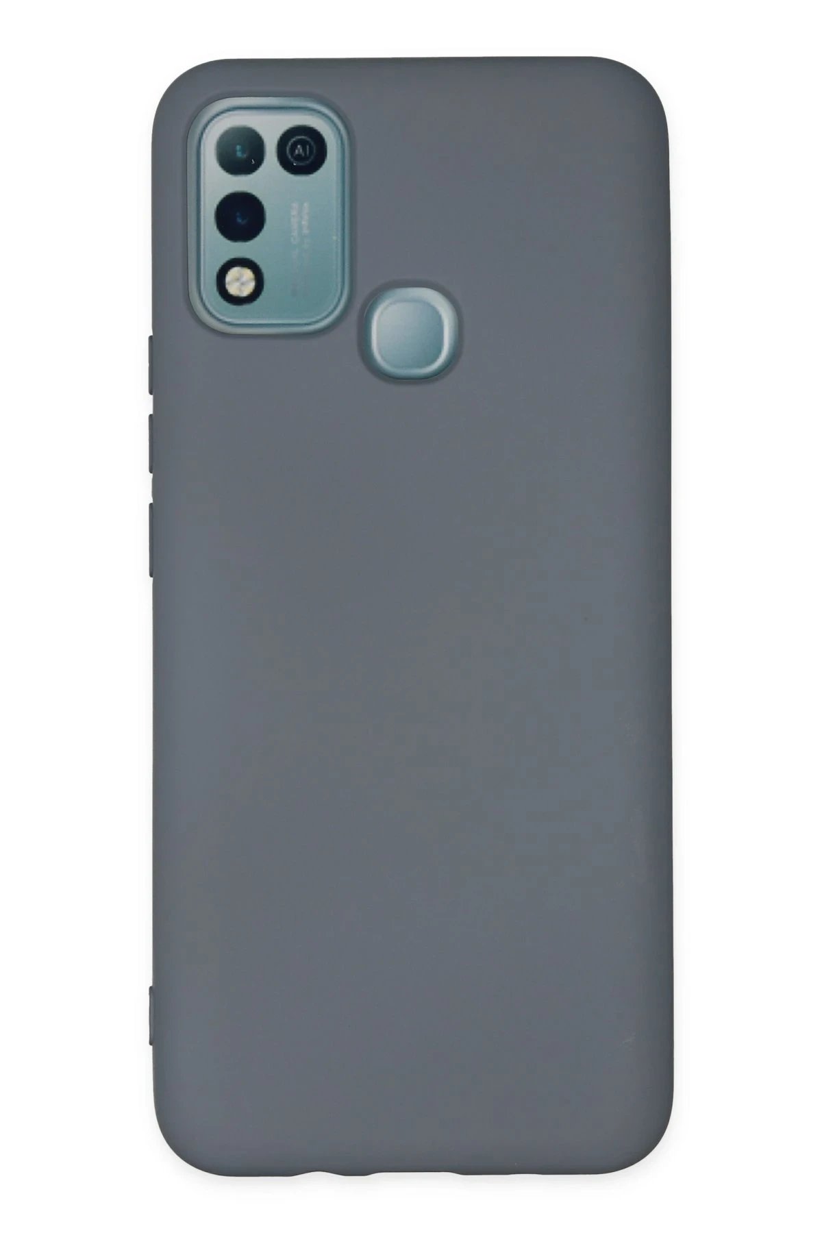 İnfinix Hot 10 Play Kılıf Nano içi Kadife Silikon - Gri-(5796)