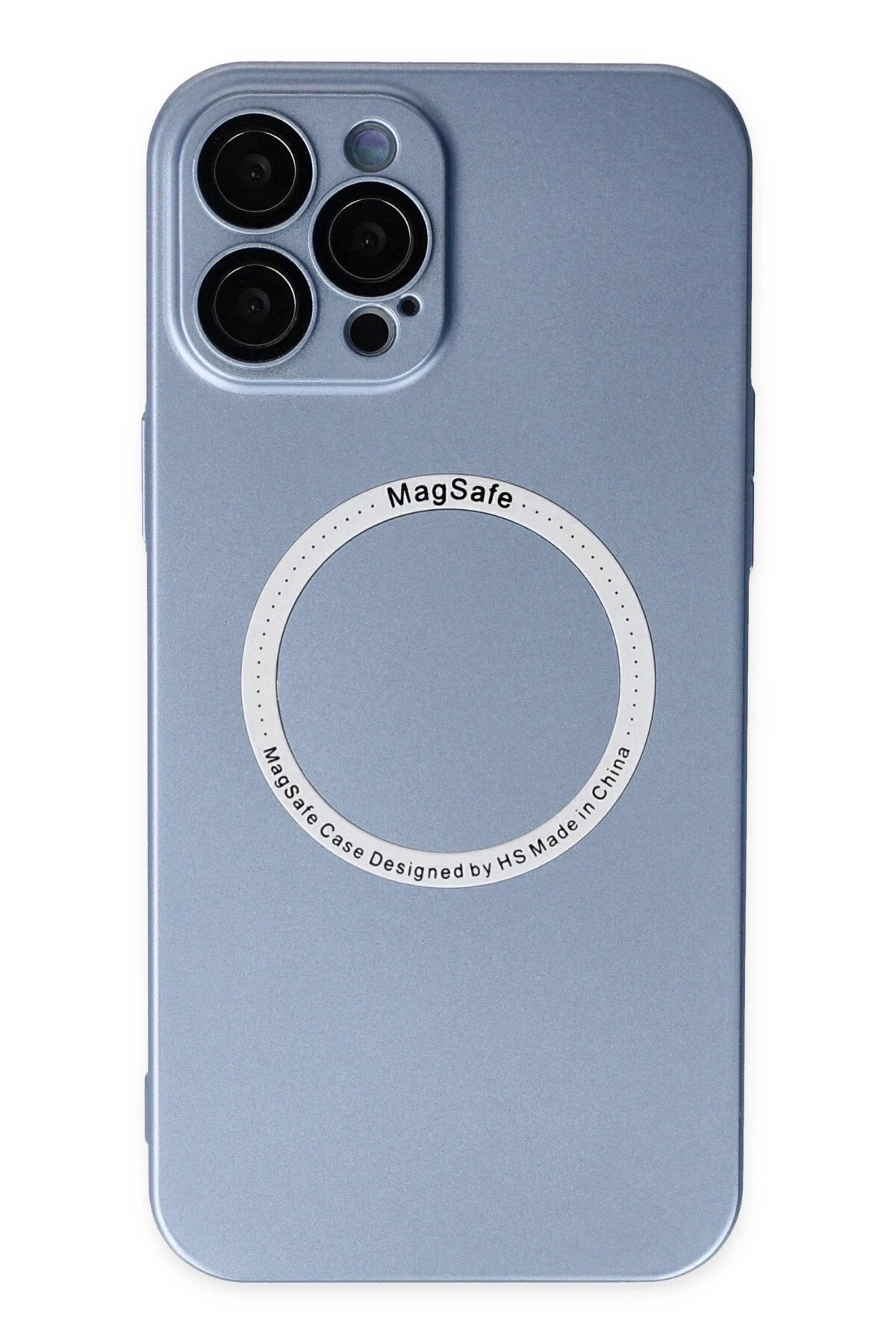 iPhone 12 Pro Kılıf Jack Magneticsafe Lens Silikon - Sierra Blue-(5796)