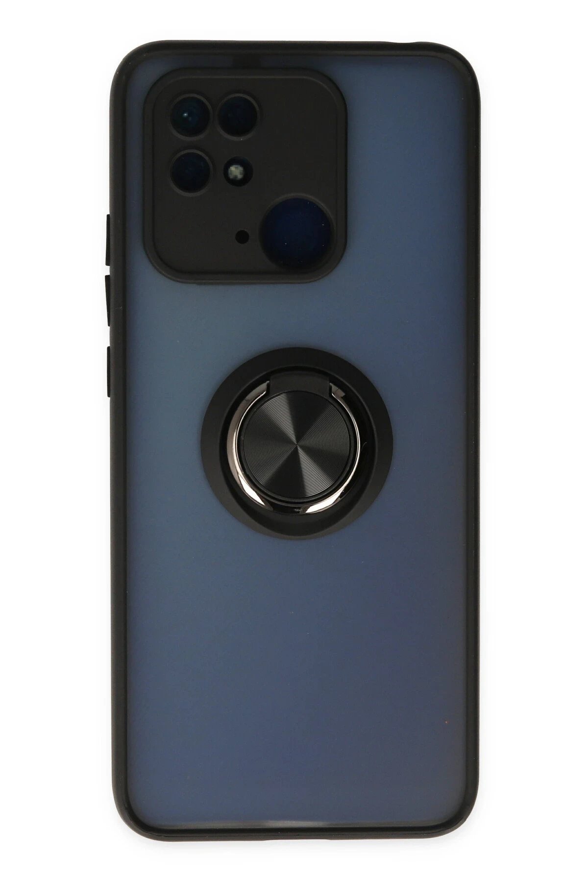 Xiaomi Poco C40 Kılıf Montreal Yüzüklü Silikon Kapak - Siyah-(5796)