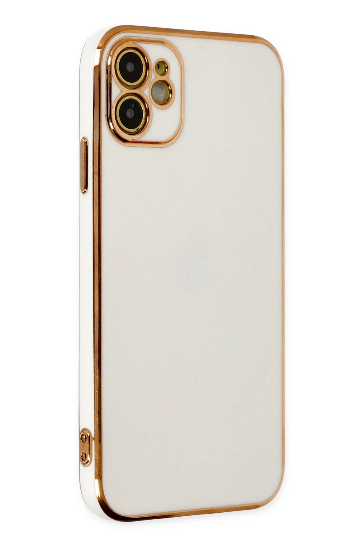 iPhone 12 Kılıf Volet Silikon - Beyaz-(5796)