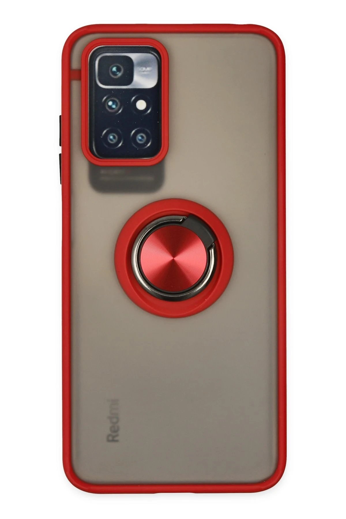 Xiaomi Redmi 10 2022 Kılıf Montreal Yüzüklü Silikon Kapak - Kırmızı-(5796)