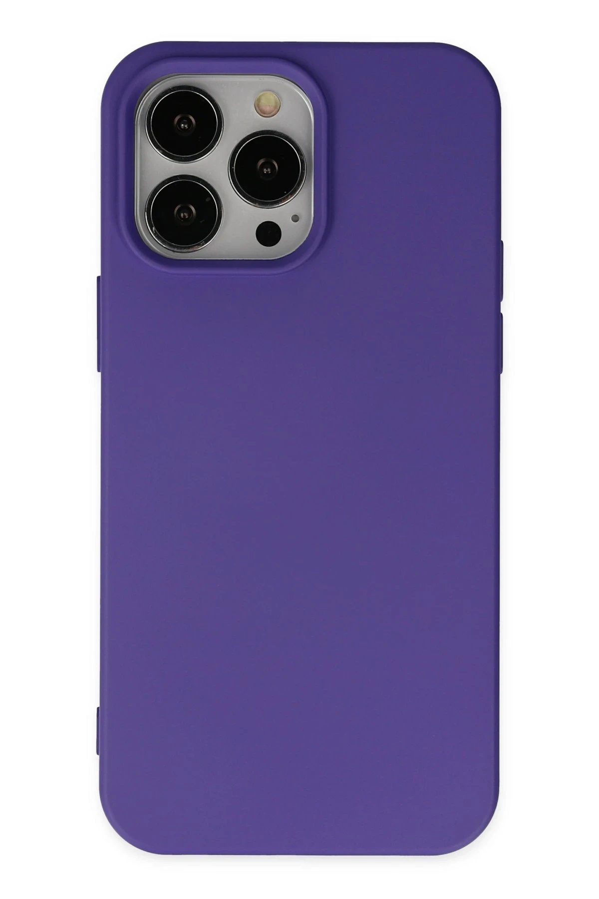 iPhone 14 Pro Max Kılıf Nano içi Kadife Silikon - Mor-(5796)