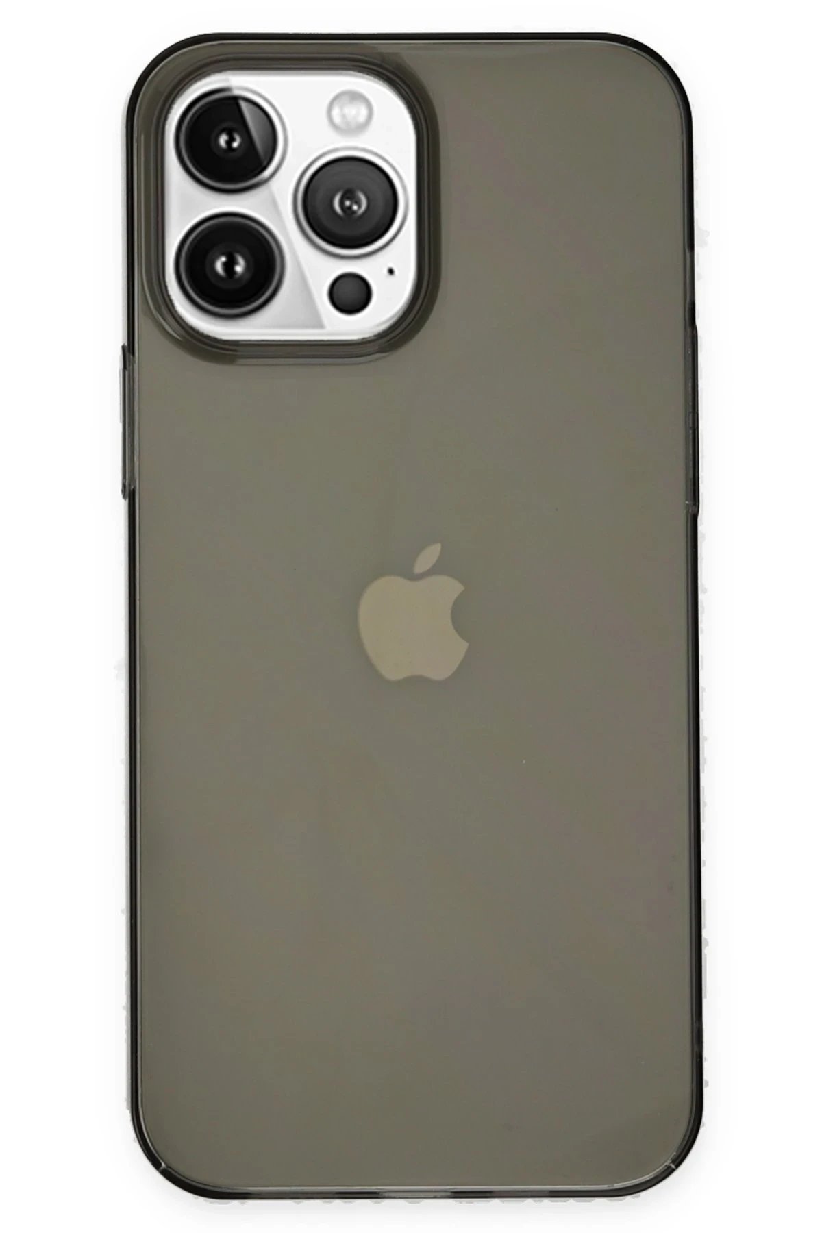 iPhone 14 Pro Kılıf Pc Sert Şeffaf Kapak - Siyah-(5796)