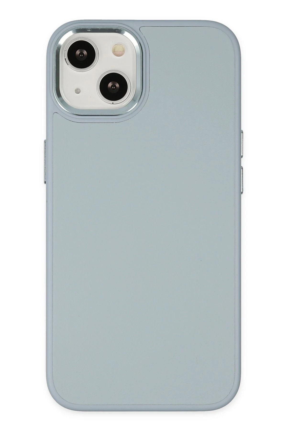 iPhone 14 Plus Kılıf Asya Deri Silikon - Sierra Blue-(5796)