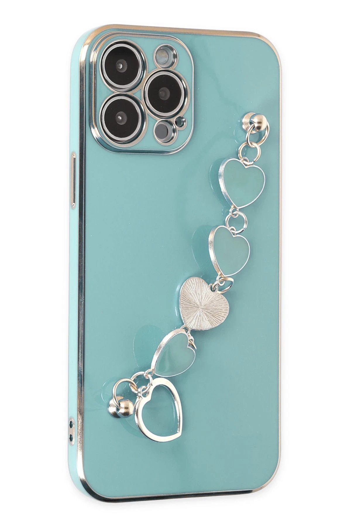 iPhone 13 Pro Max Kılıf Esila Silikon - Su Yeşili-(5796)