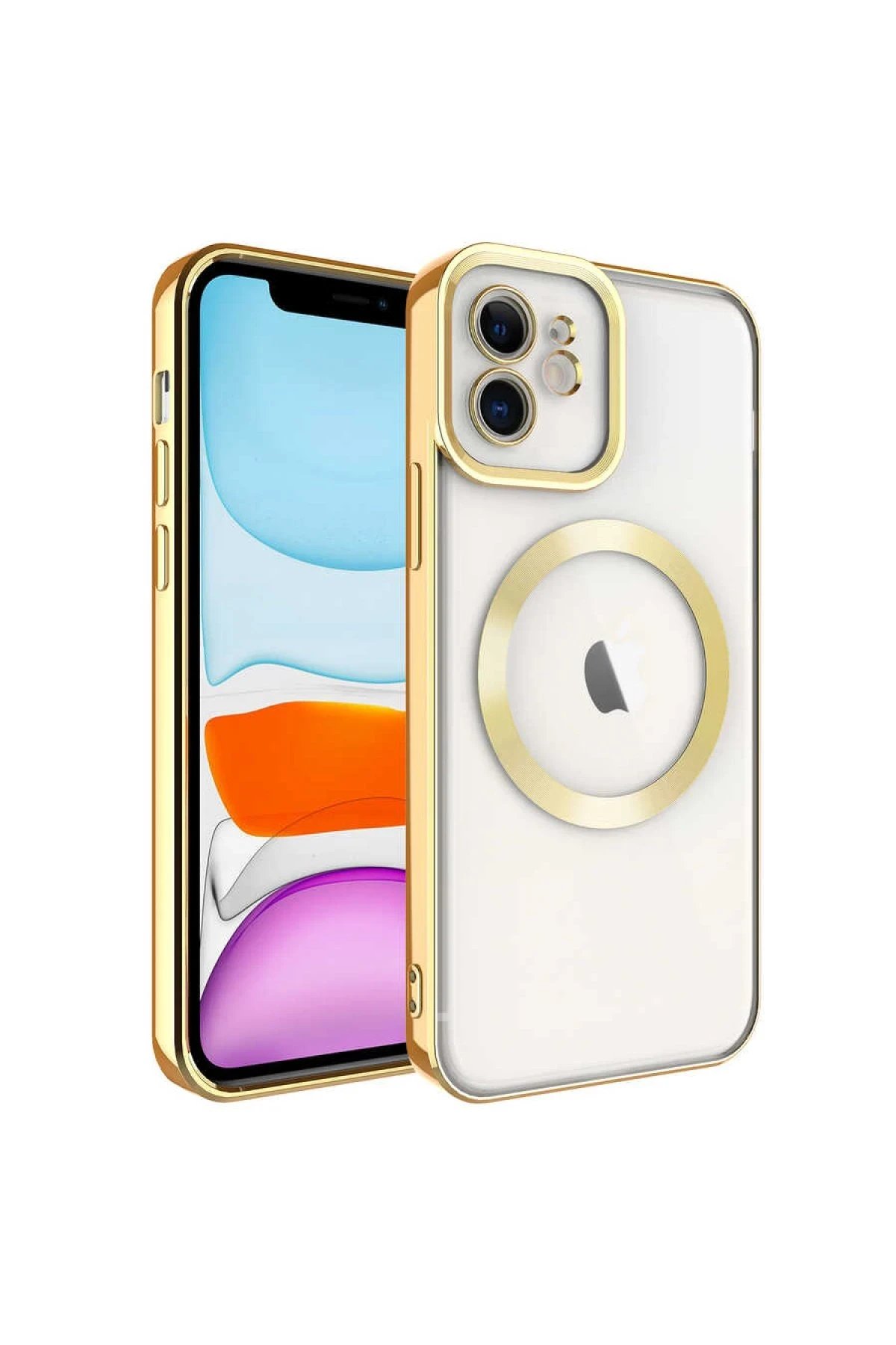 iPhone 11 Kılıf Kross Magneticsafe Kapak - Gold-(5796)