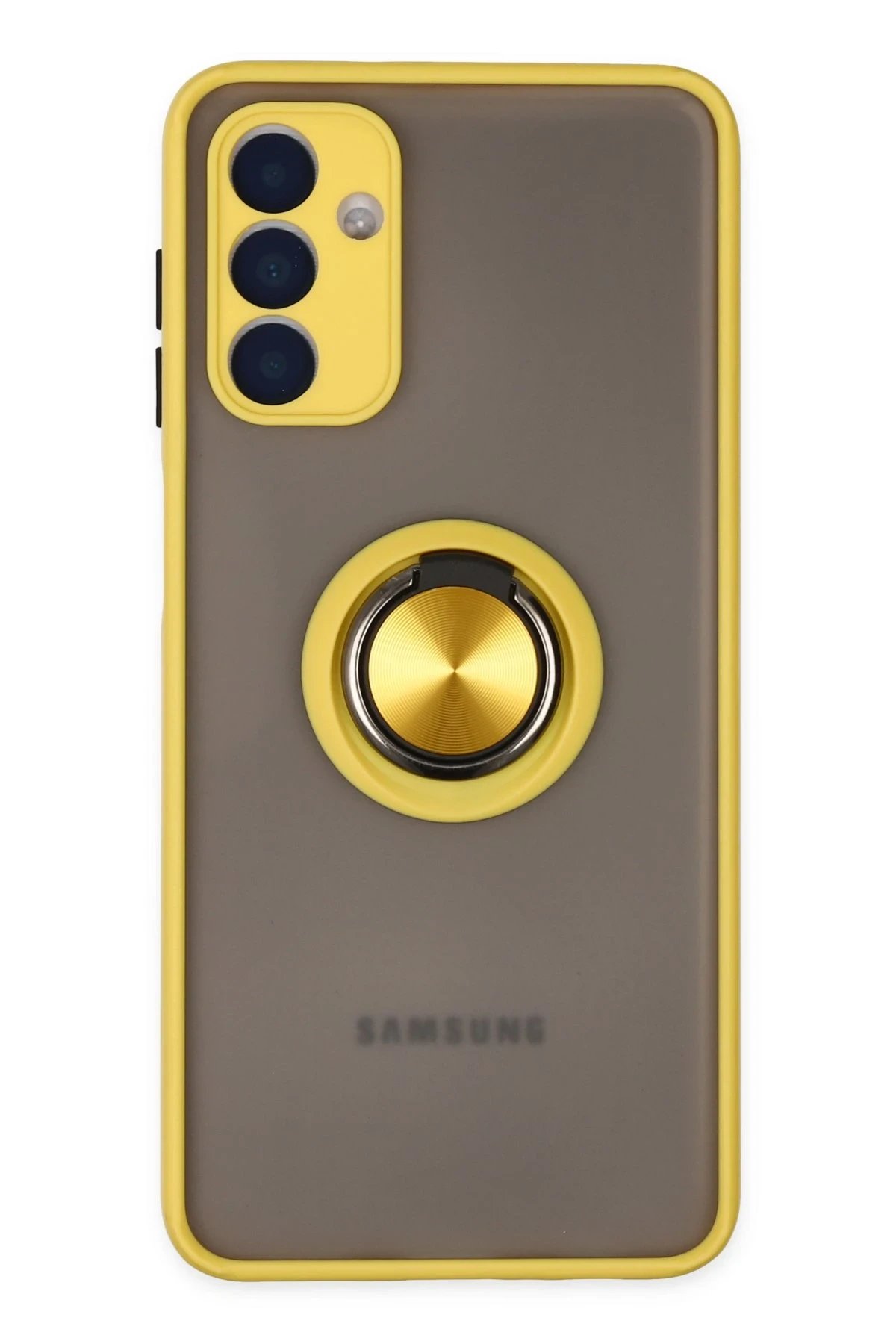 Samsung Galaxy A04S Kılıf Montreal Yüzüklü Silikon Kapak - Sarı-(5796)