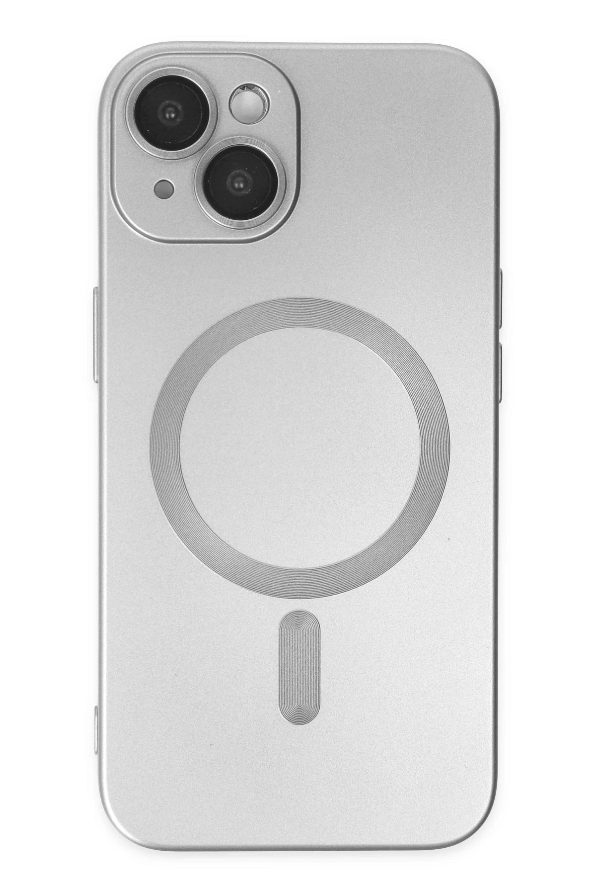 iPhone 14 Plus Kılıf Moshi Lens Magneticsafe Silikon - Gümüş-(5796)