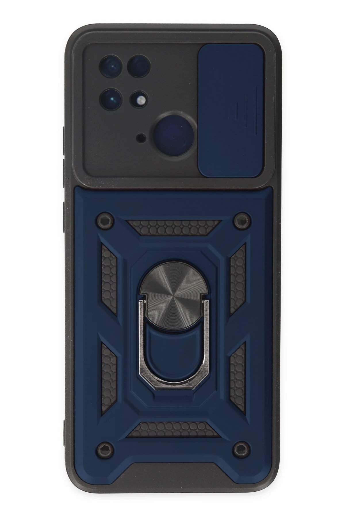 Xiaomi Redmi 10C Kılıf Pars Lens Yüzüklü Silikon - Lacivert-(5796)