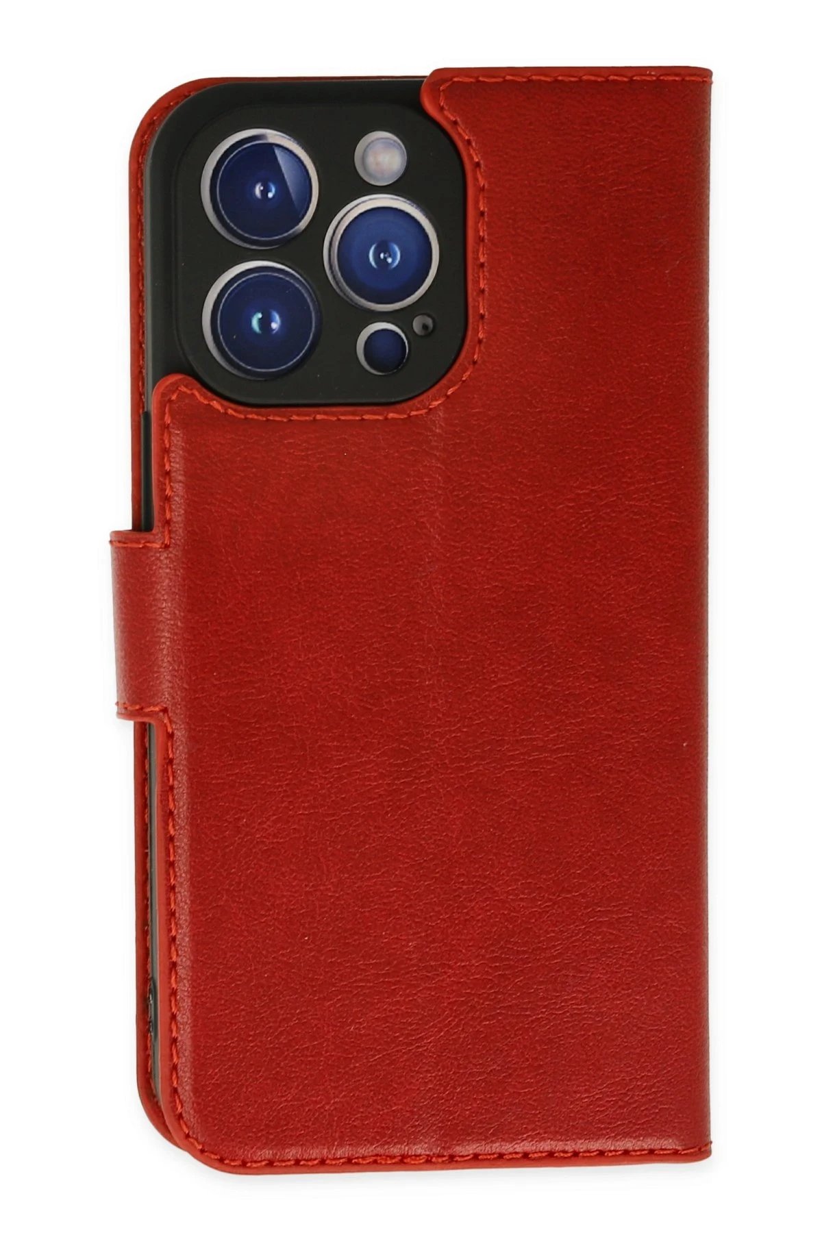 iPhone 14 Pro Max Kılıf Trend S Plus Kapaklı Kılıf - Kırmızı-(5796)