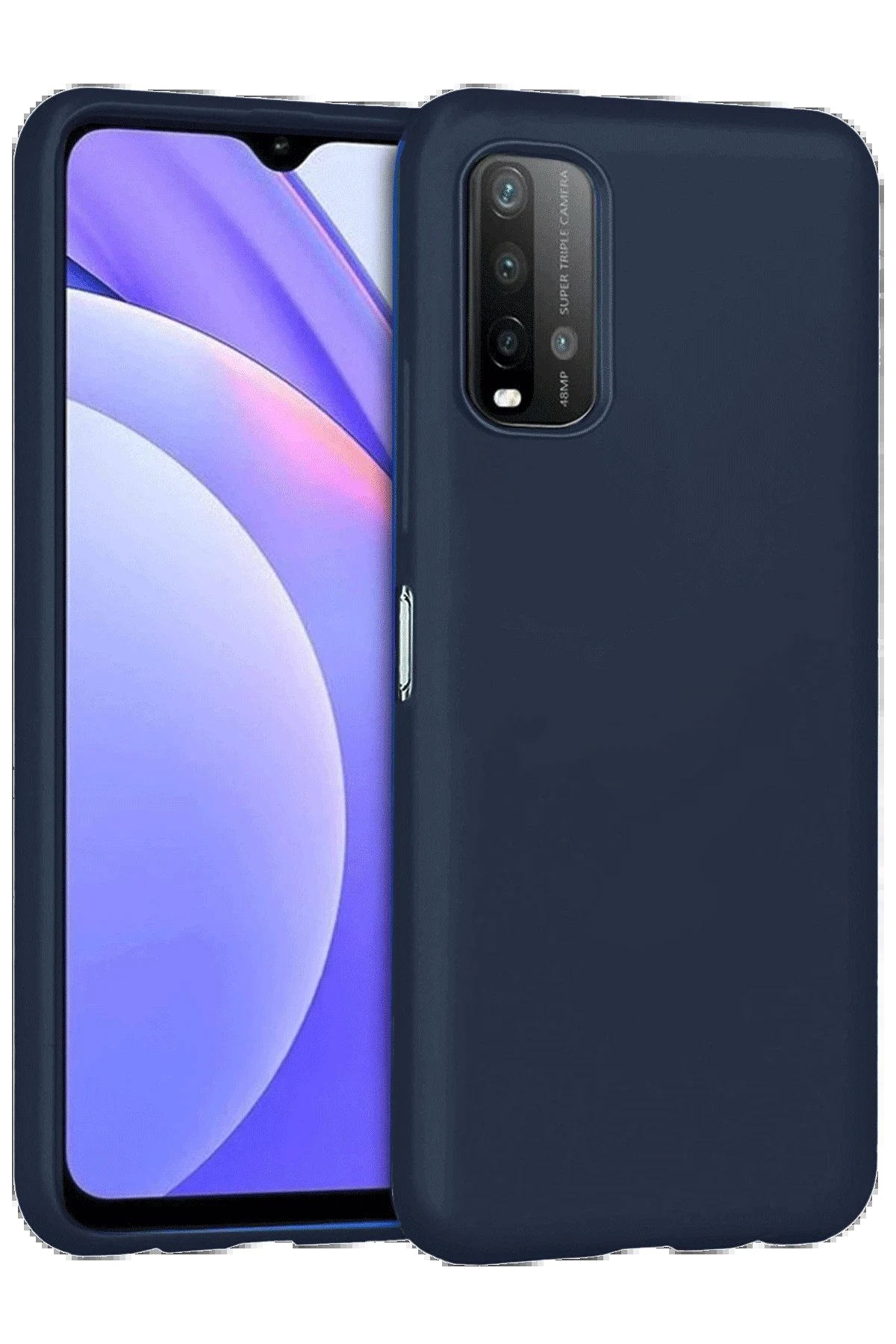 Xiaomi Redmi 9T Kılıf Nano içi Kadife Silikon - Lacivert-(5796)