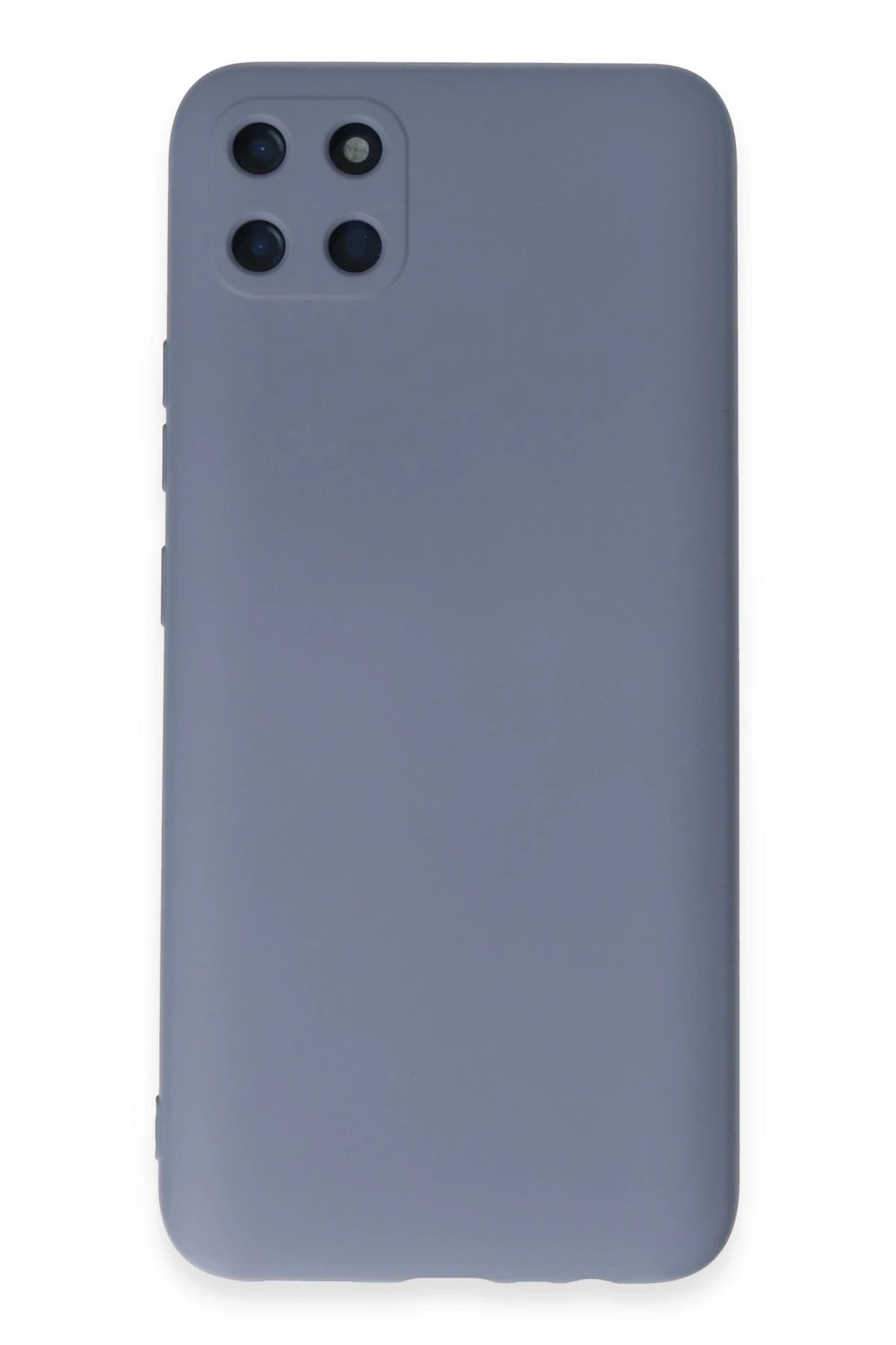 Realme C11 Kılıf Nano içi Kadife Silikon - Gri-(5796)