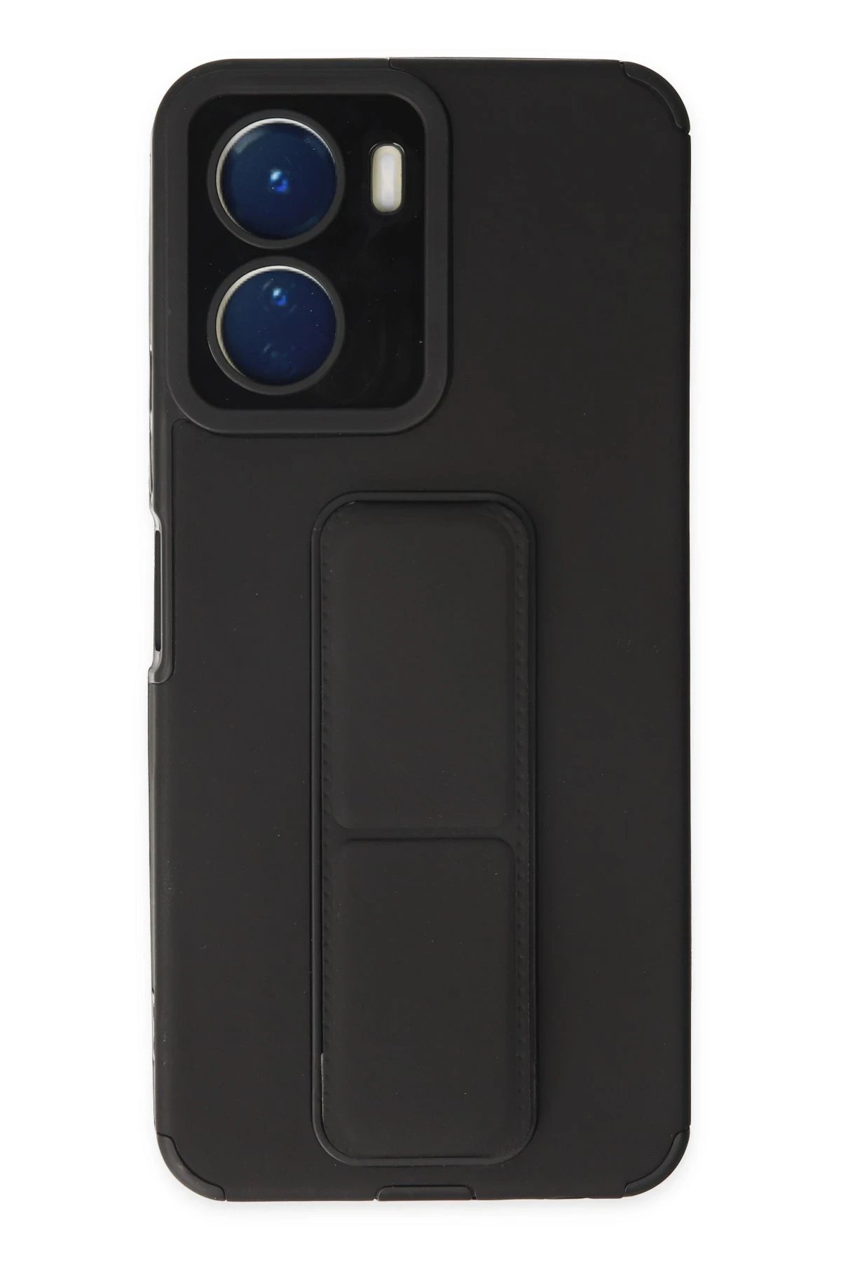 Vivo Y16 Kılıf Mega Standlı Silikon - Siyah-(5796)
