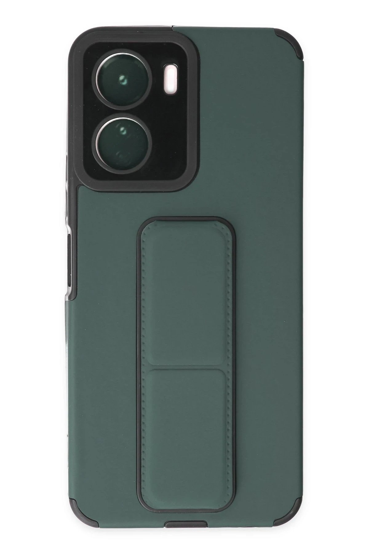 Vivo Y16 Kılıf Mega Standlı Silikon - Yeşil-(5796)