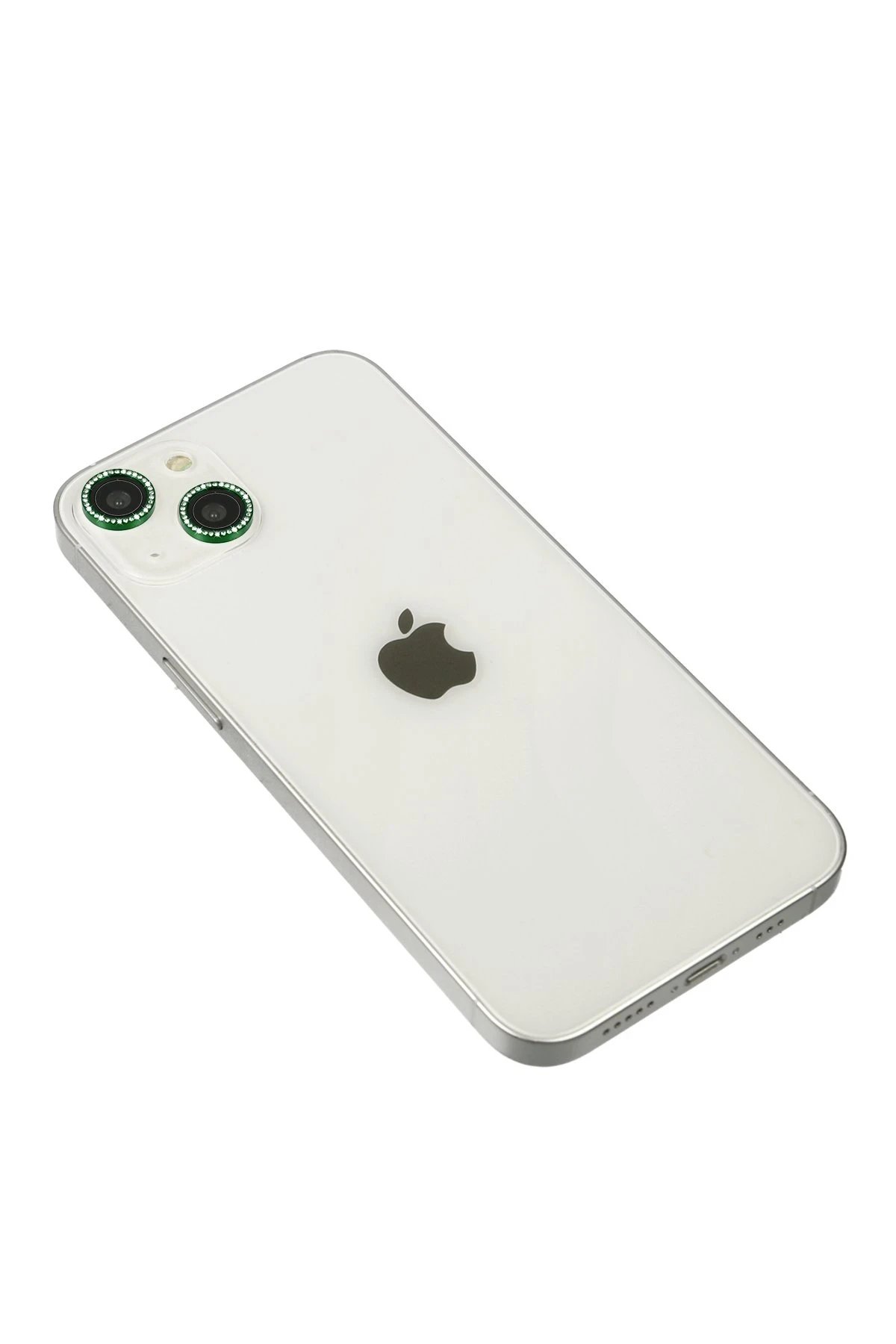 iPhone 14 Diamond Kamera Lens - Yeşil-(5796)