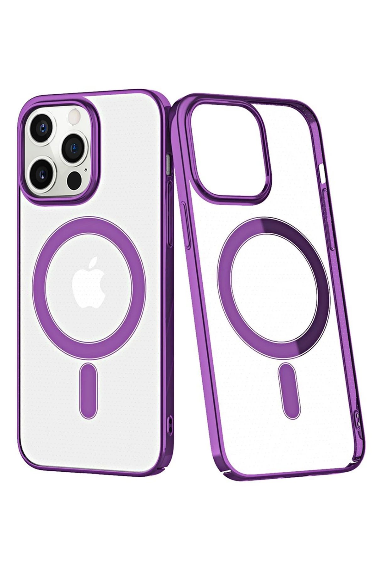 iPhone 12 Pro Max Kılıf Element Magneticsafe Sert Kapak - Derin Mor-(5796)