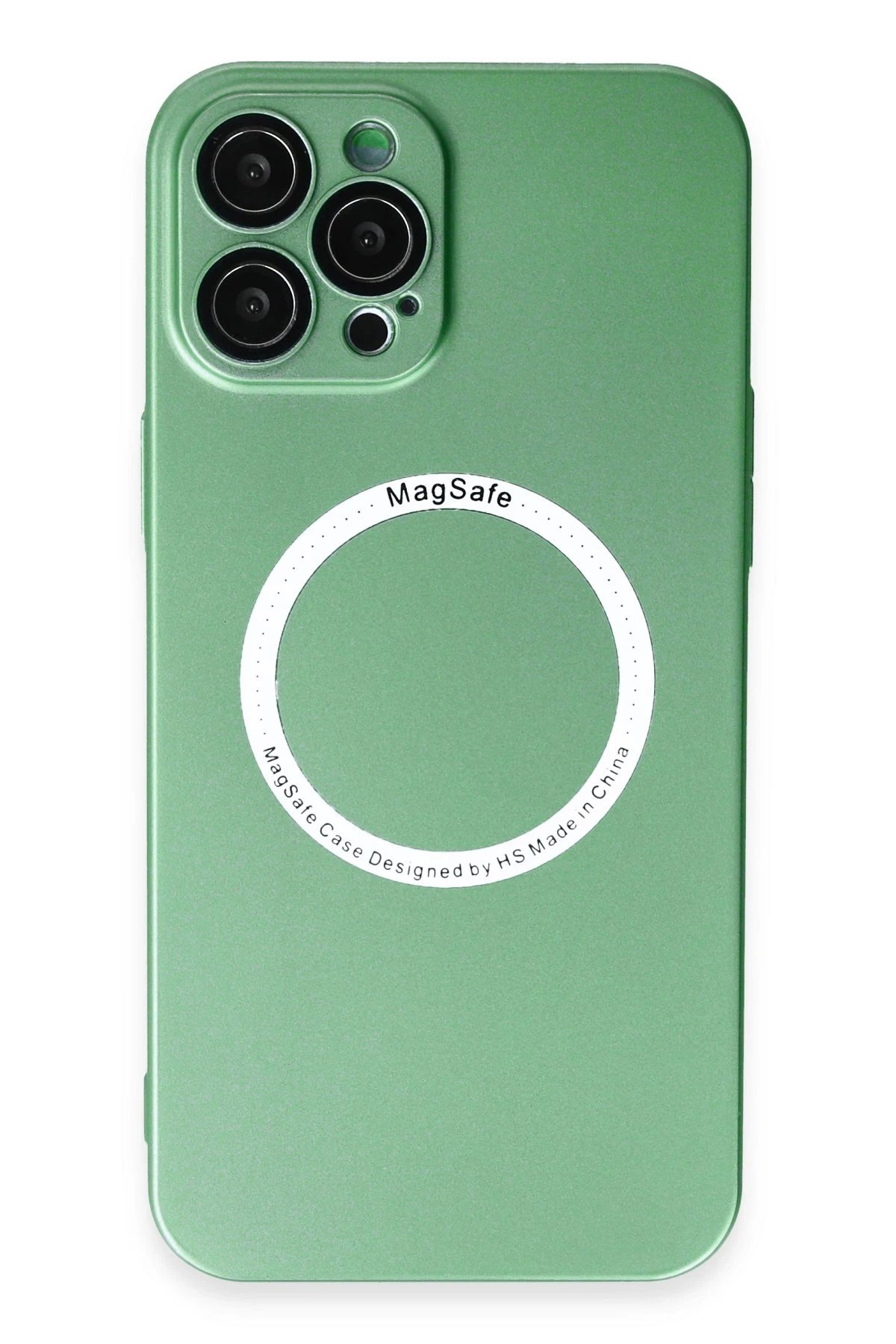 iPhone 12 Pro Kılıf Jack Magneticsafe Lens Silikon - Yeşil-(5796)