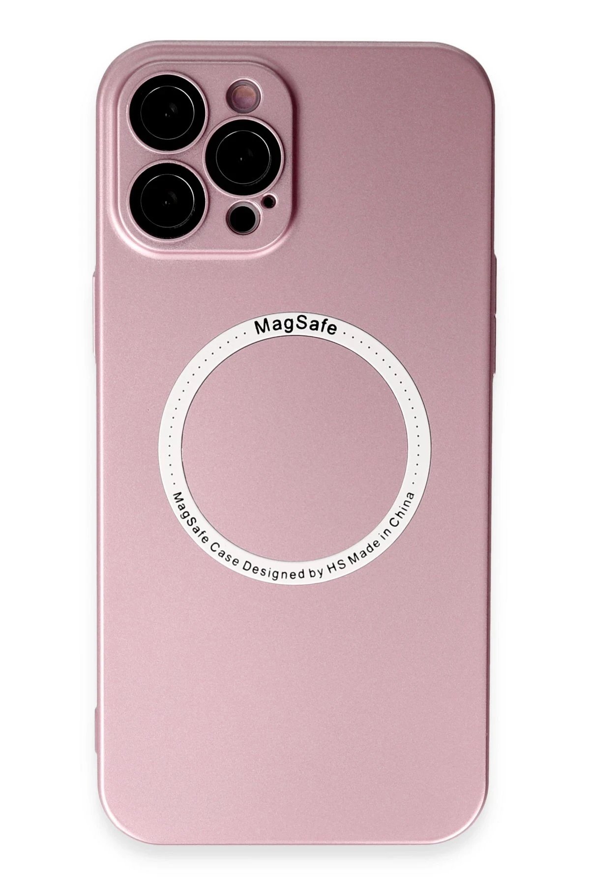 iPhone 12 Pro Kılıf Jack Magneticsafe Lens Silikon - Rose Gold-(5796)