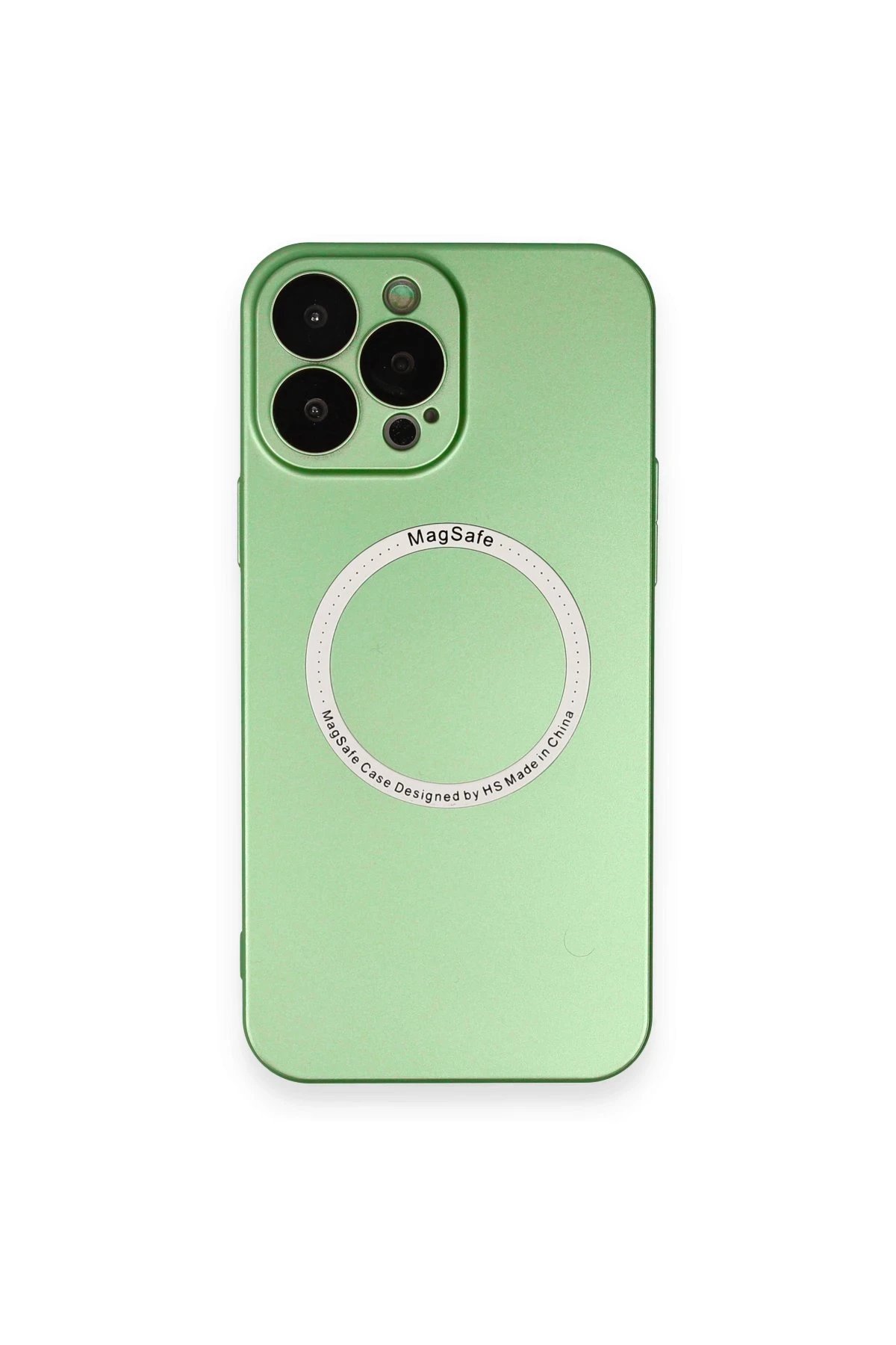 iPhone 13 Pro Kılıf Jack Magneticsafe Lens Silikon - Yeşil-(5796)