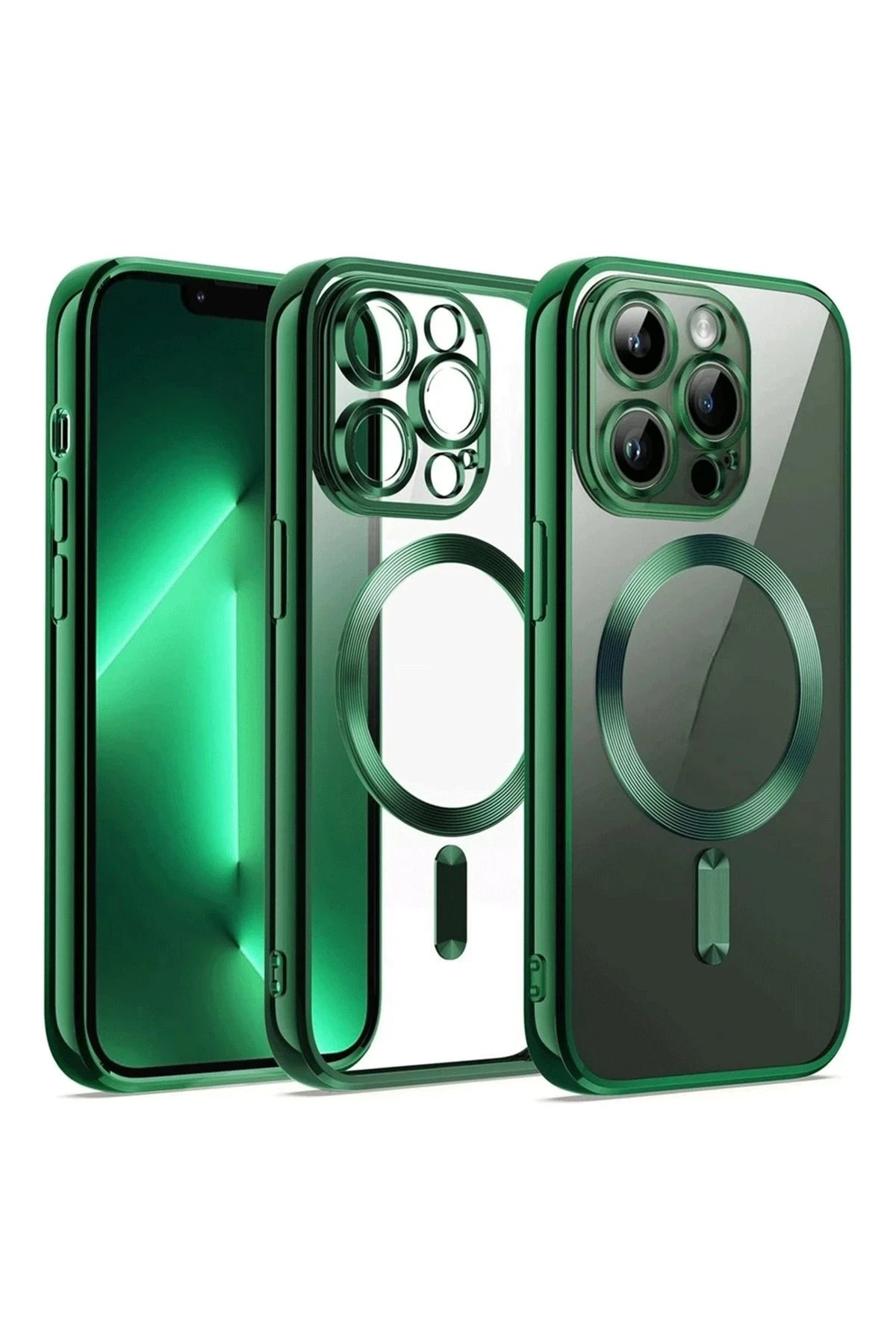 iPhone 12 Pro Kılıf Kross Magneticsafe Kapak - Koyu Yeşil-(5796)