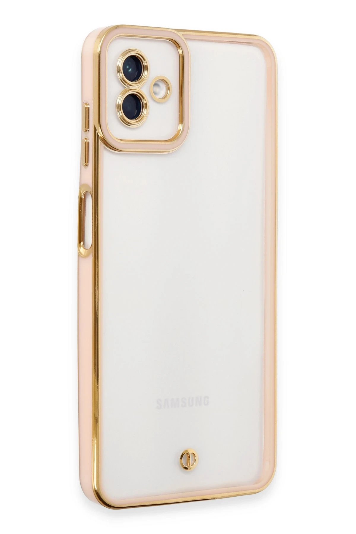 Samsung Galaxy A04 Kılıf Liva Lens Silikon - Rose-(5796)