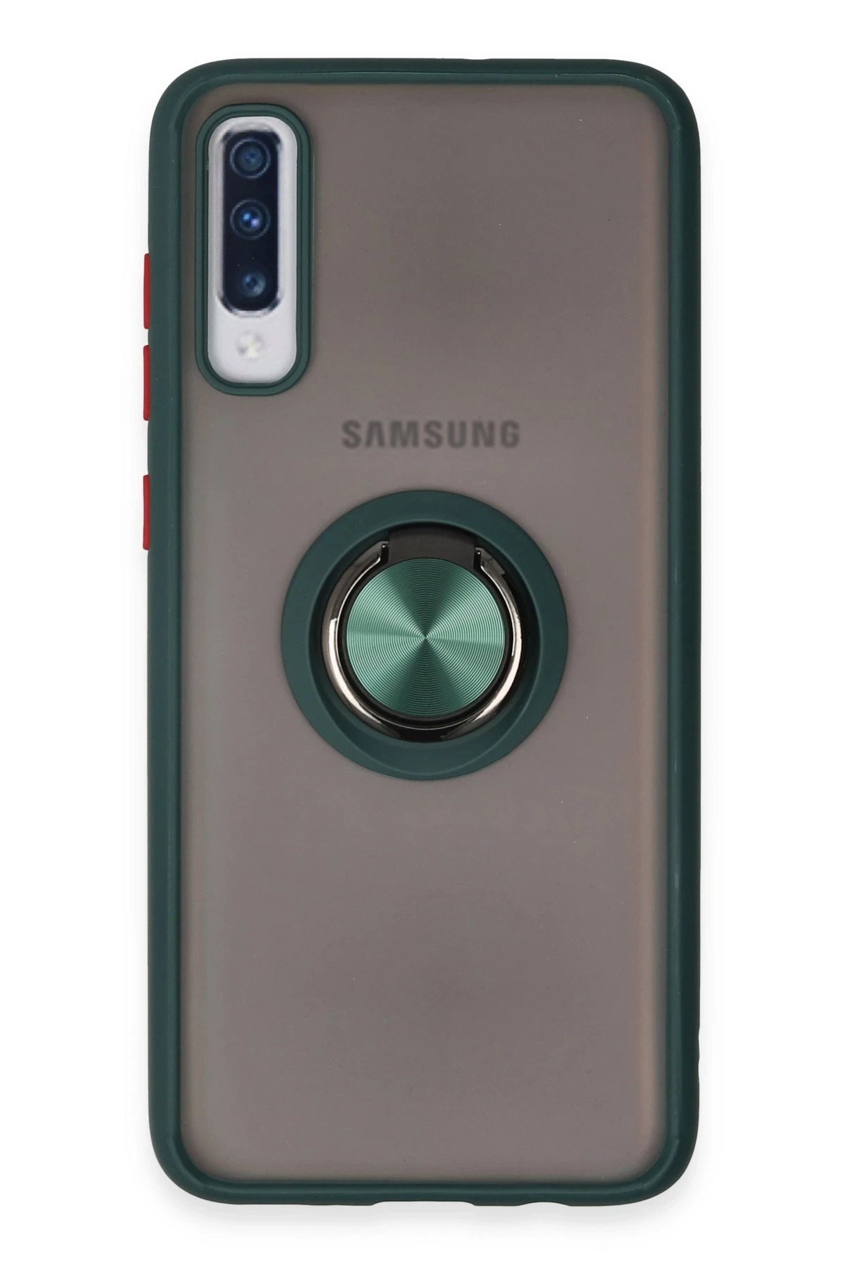 Samsung Galaxy A70 Kılıf Montreal Yüzüklü Silikon Kapak - Yeşil-(5796)