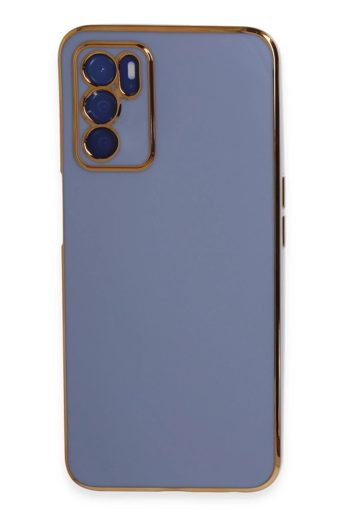 Oppo A16 Kılıf Volet Silikon - Mavi-(5796)