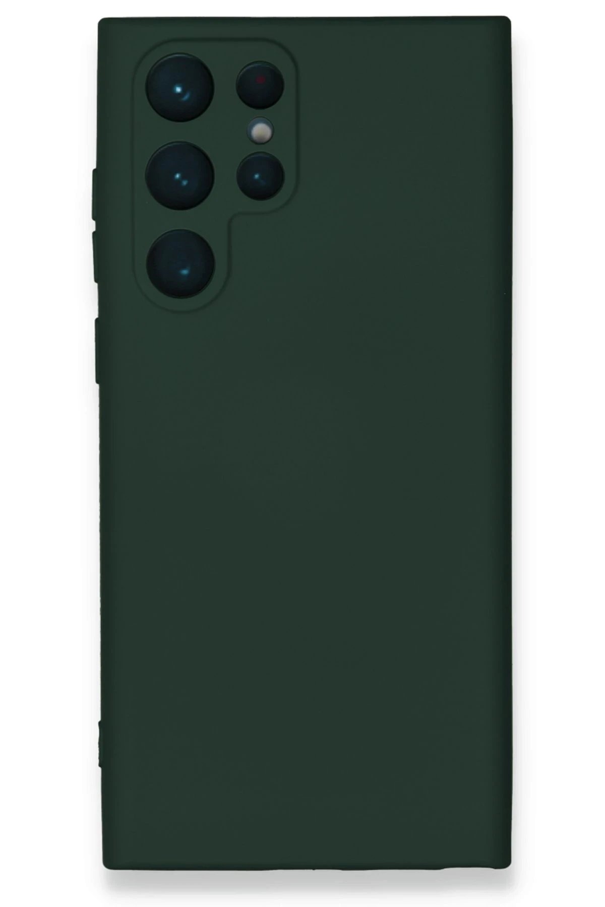Samsung Galaxy S23 Ultra Kılıf Nano içi Kadife Silikon - Koyu Yeşil-(5796)