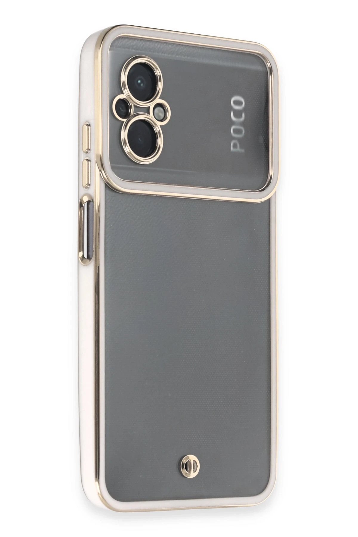 Xiaomi Poco M5 Kılıf Liva Lens Silikon - Beyaz-(5796)