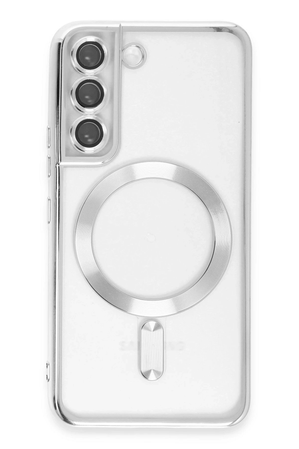 Samsung Galaxy S22 Kılıf Kross Magneticsafe Kapak - Gümüş-(5796)