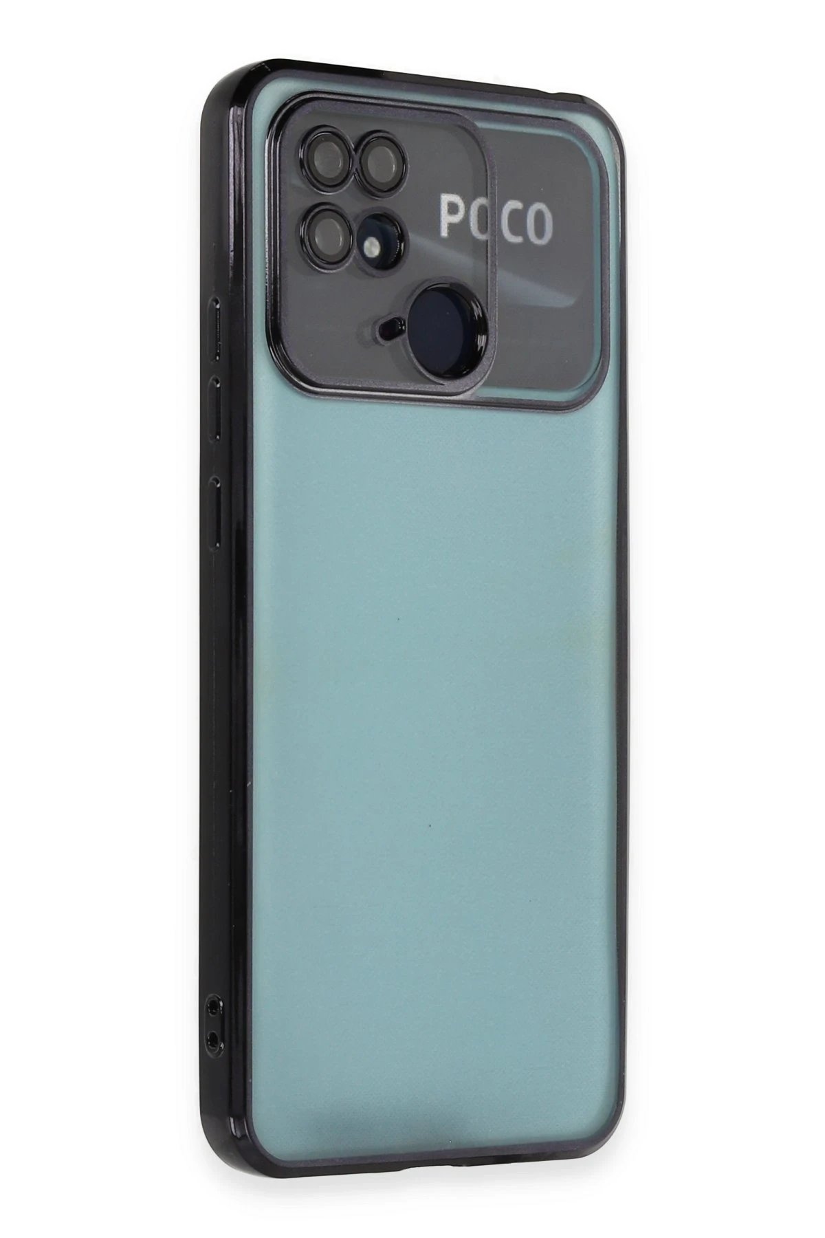 Xiaomi Redmi 10C Kılıf Lensli Silikon - Siyah-(5796)