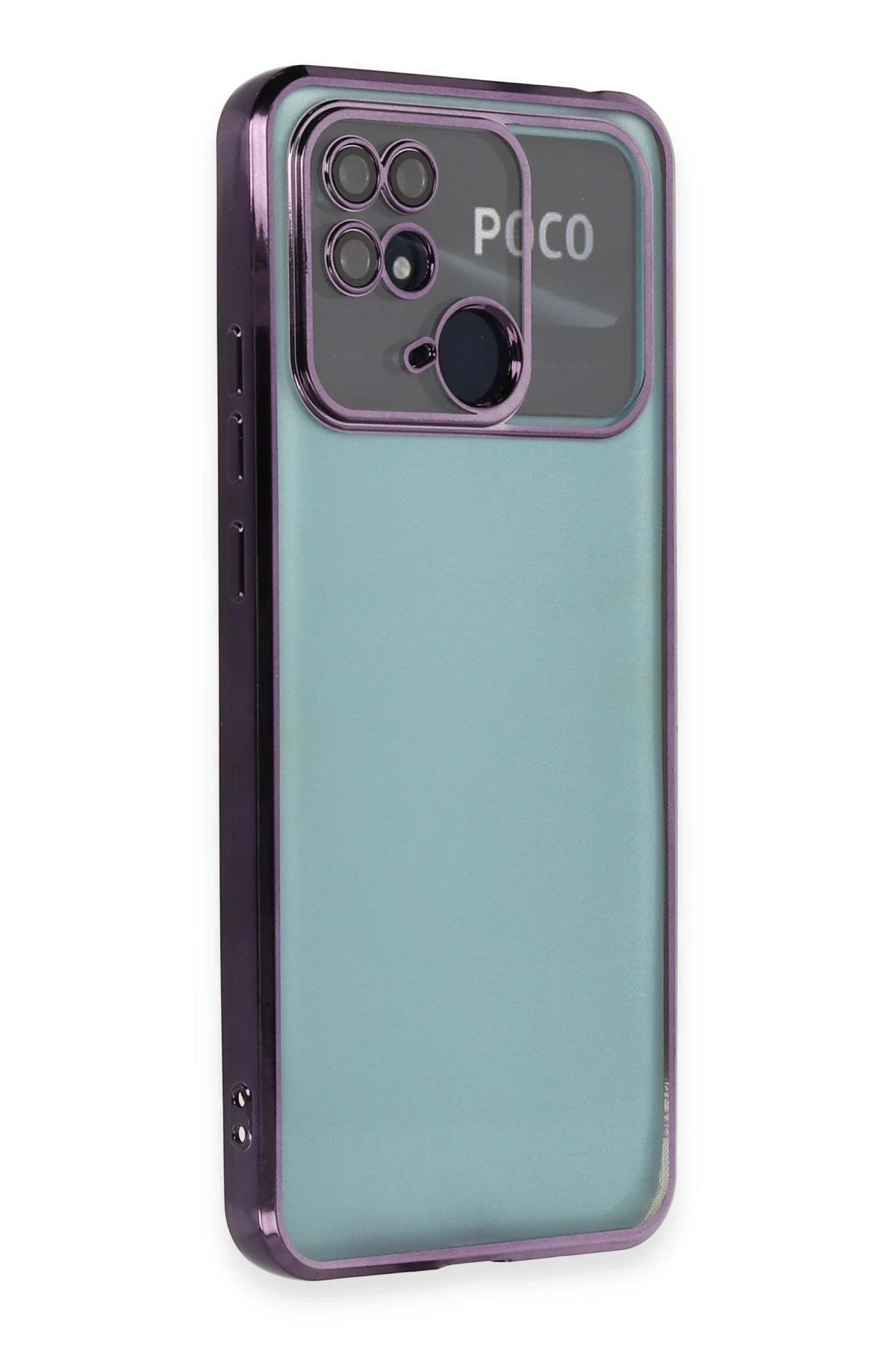 Xiaomi Redmi 10C Kılıf Lensli Silikon - Mor-(5796)