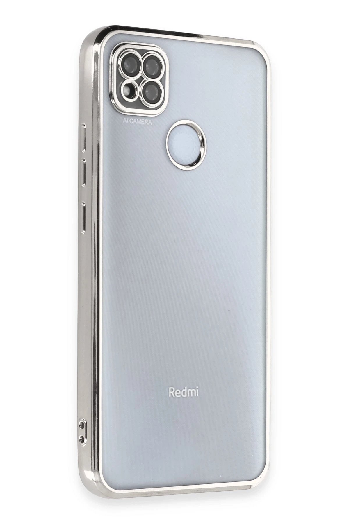 Xiaomi Redmi 9C Kılıf Lensli Silikon - Gümüş-(5796)