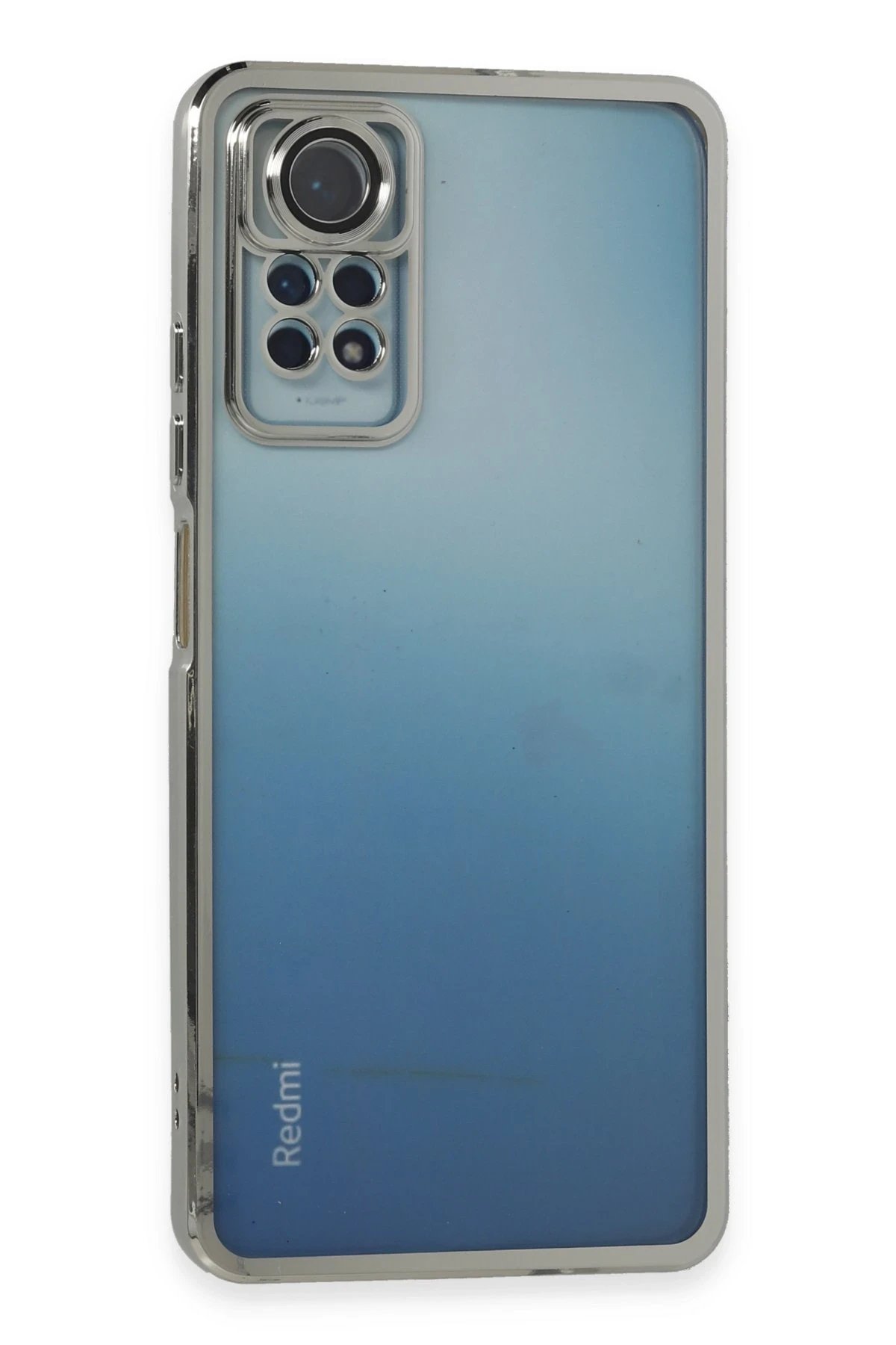 Xiaomi Redmi Note 11 Pro Kılıf Lensli Silikon - Gümüş-(5796)