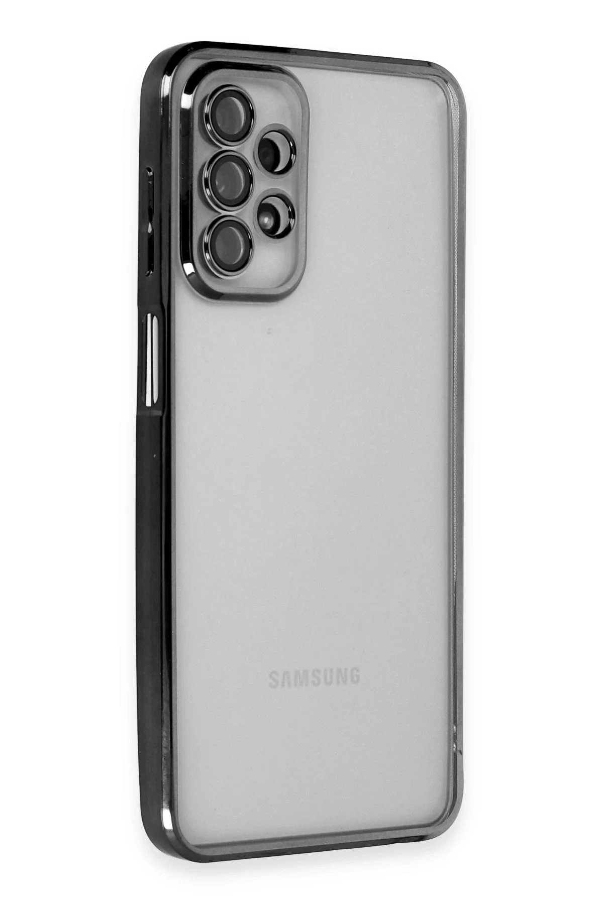 Samsung Galaxy A23 4G Kılıf Lensli Silikon - Siyah-(5796)