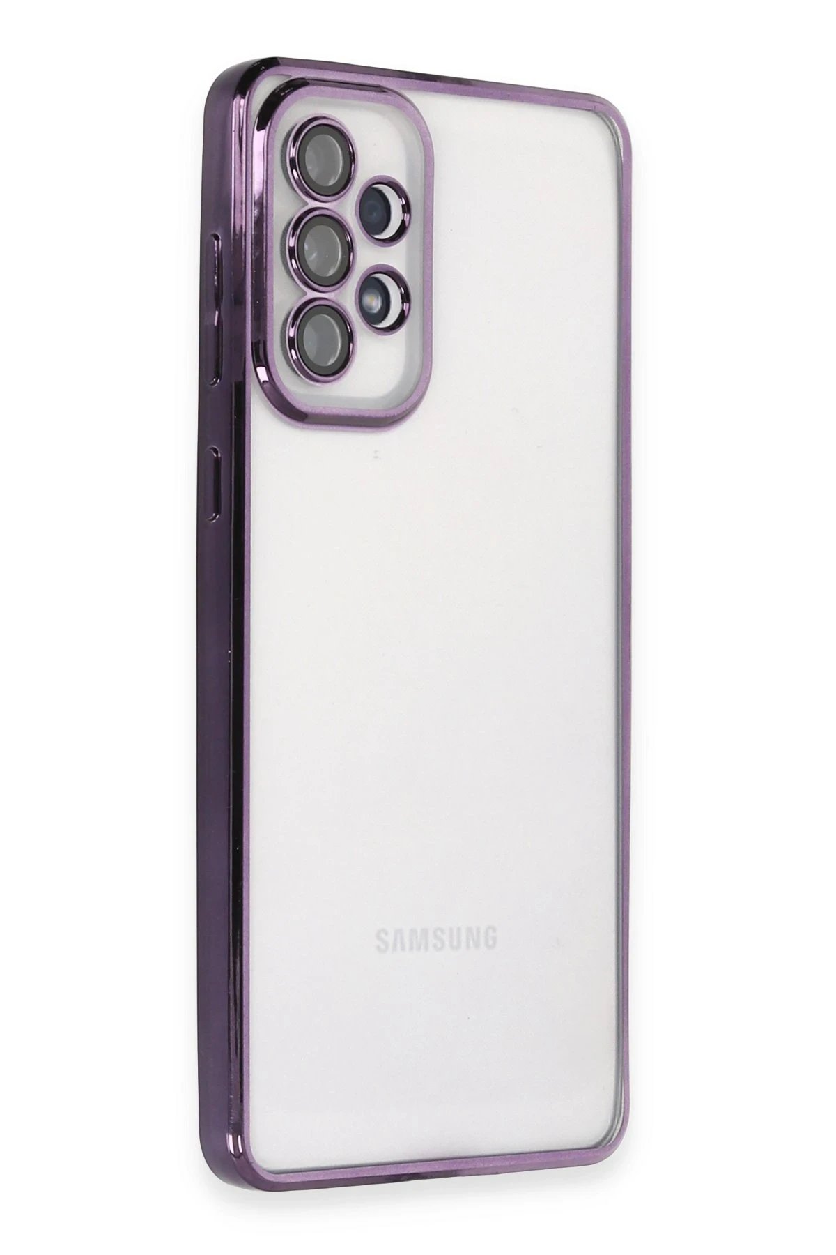 Samsung Galaxy A53 5G Kılıf Lensli Silikon - Mor-(5796)